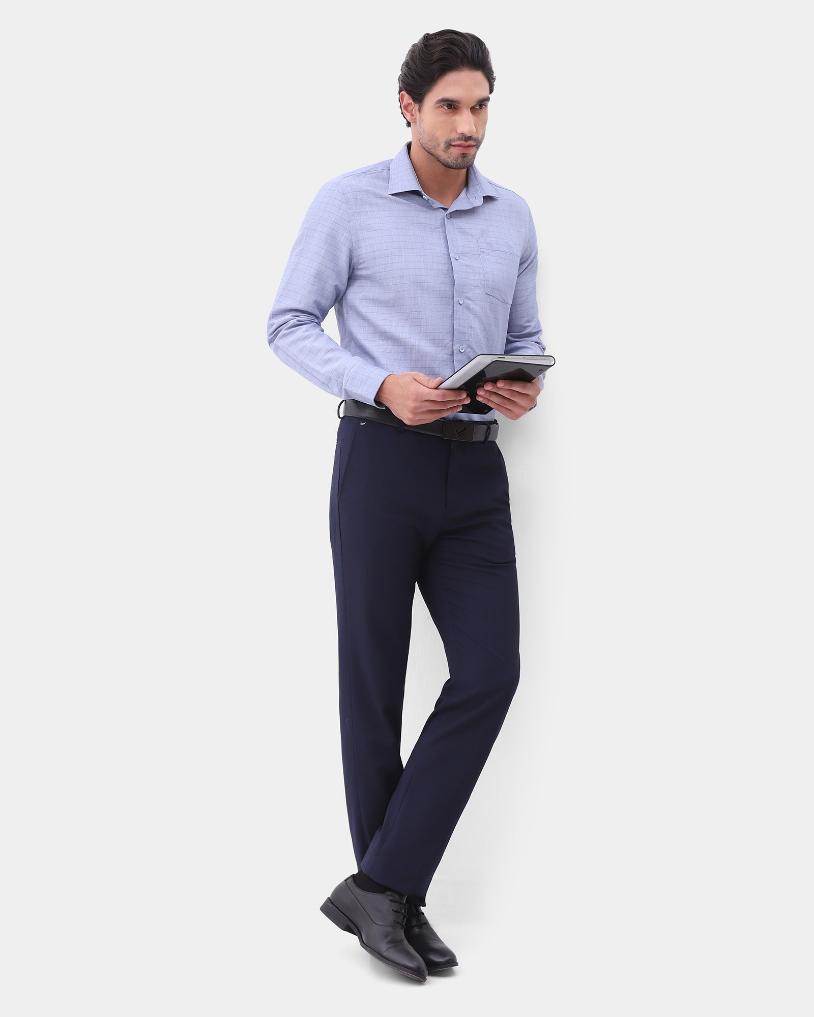 Navy Solid Trouser - Panag