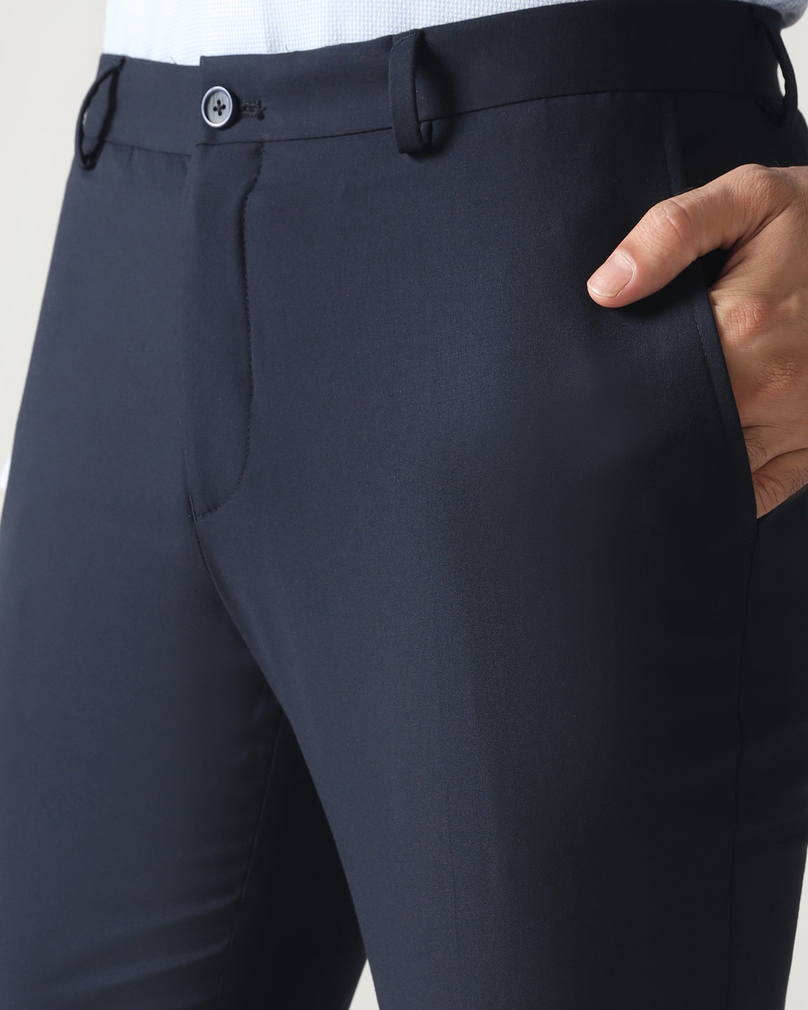 Navy Solid Trouser - Parma