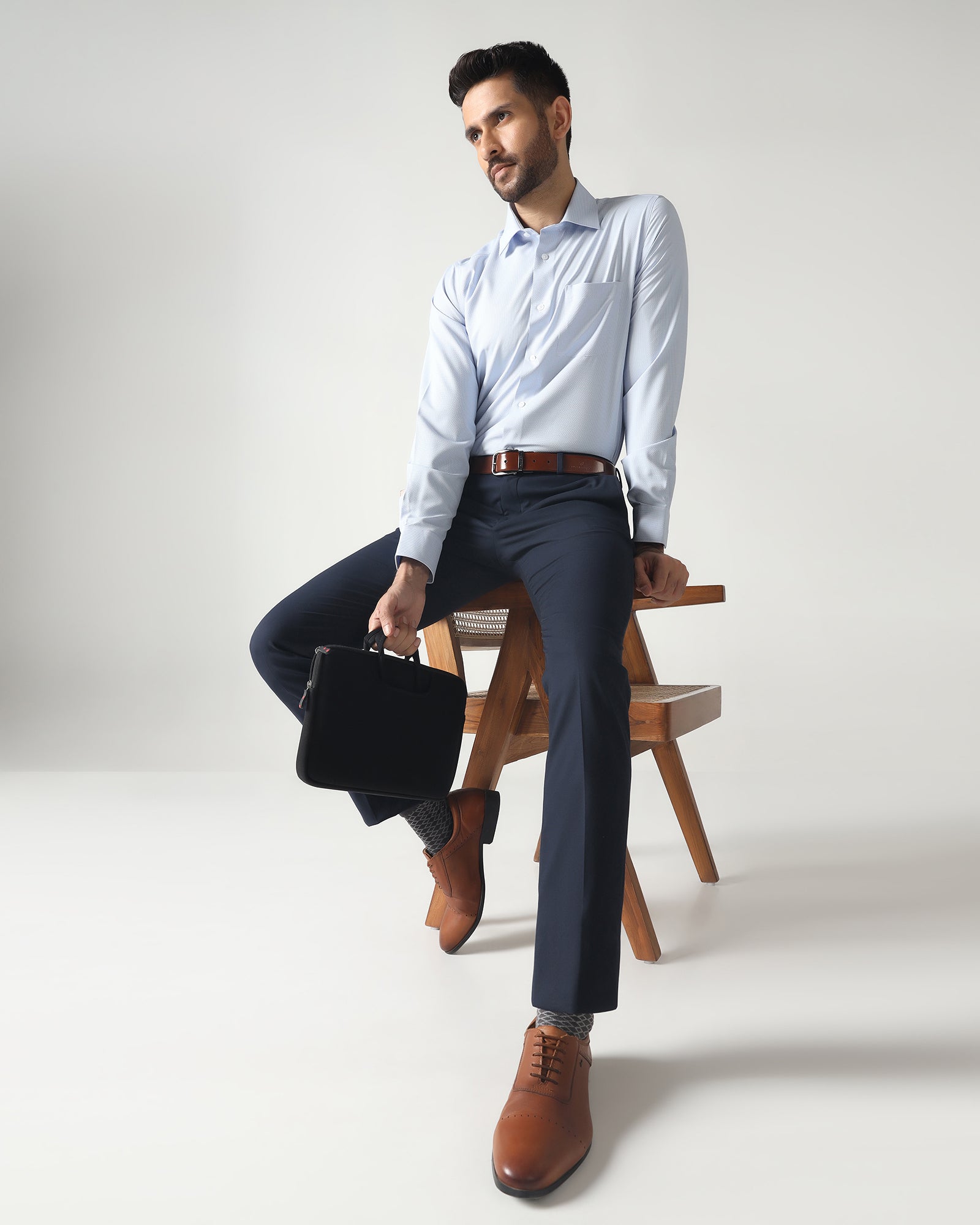 Navy Solid Trouser - Parma