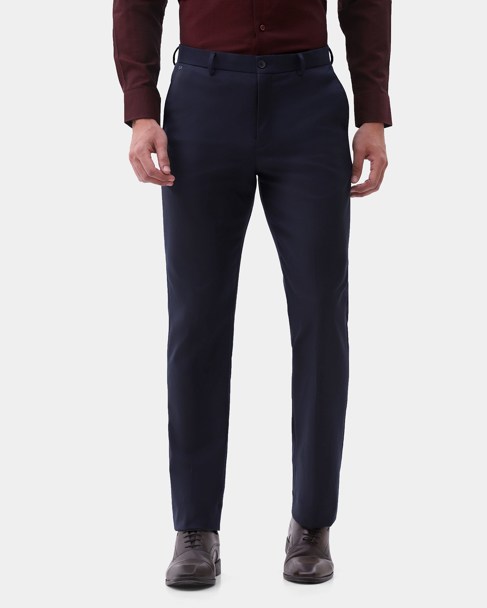Navy Solid Trouser - Stafen