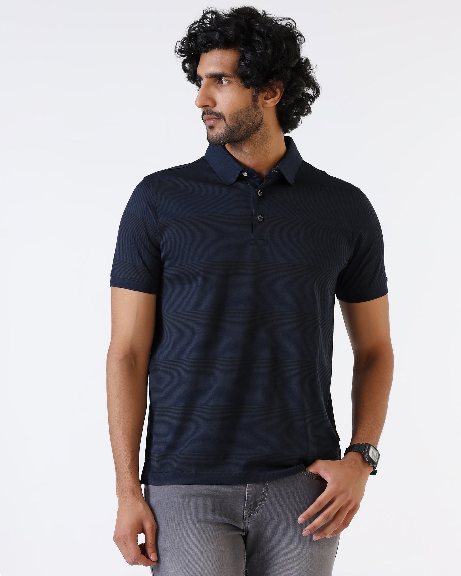 Navy Stripe Polo - Tip