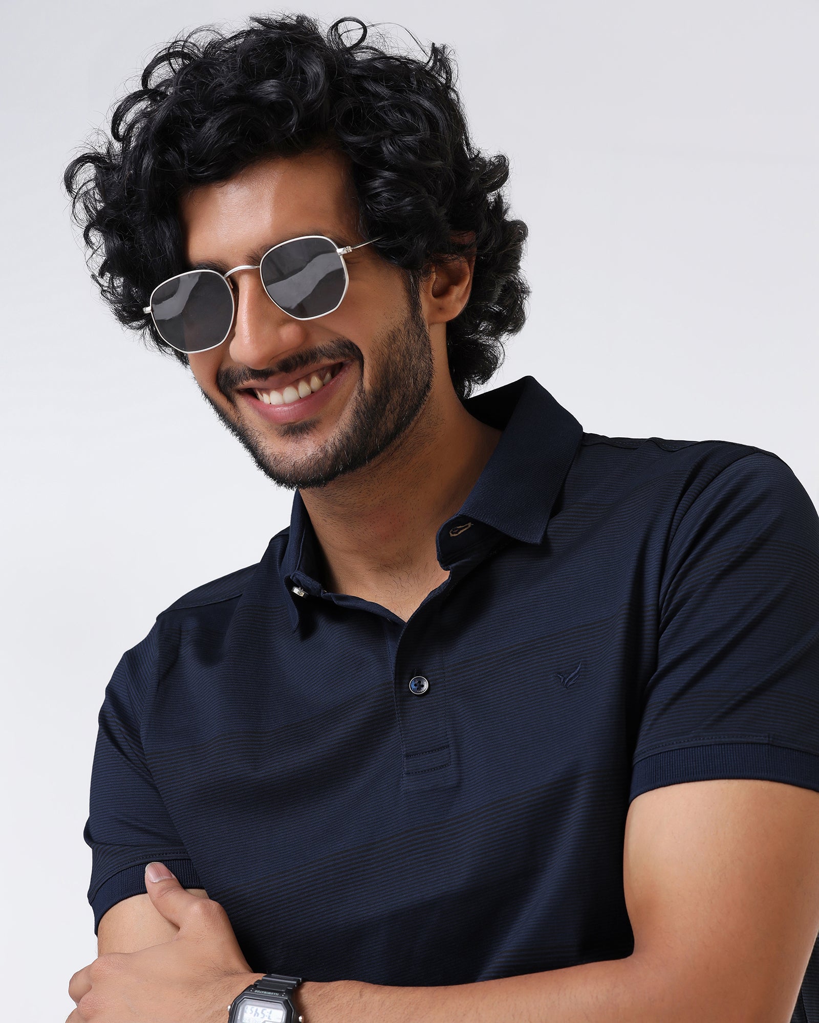 Navy Stripe Polo - Tip