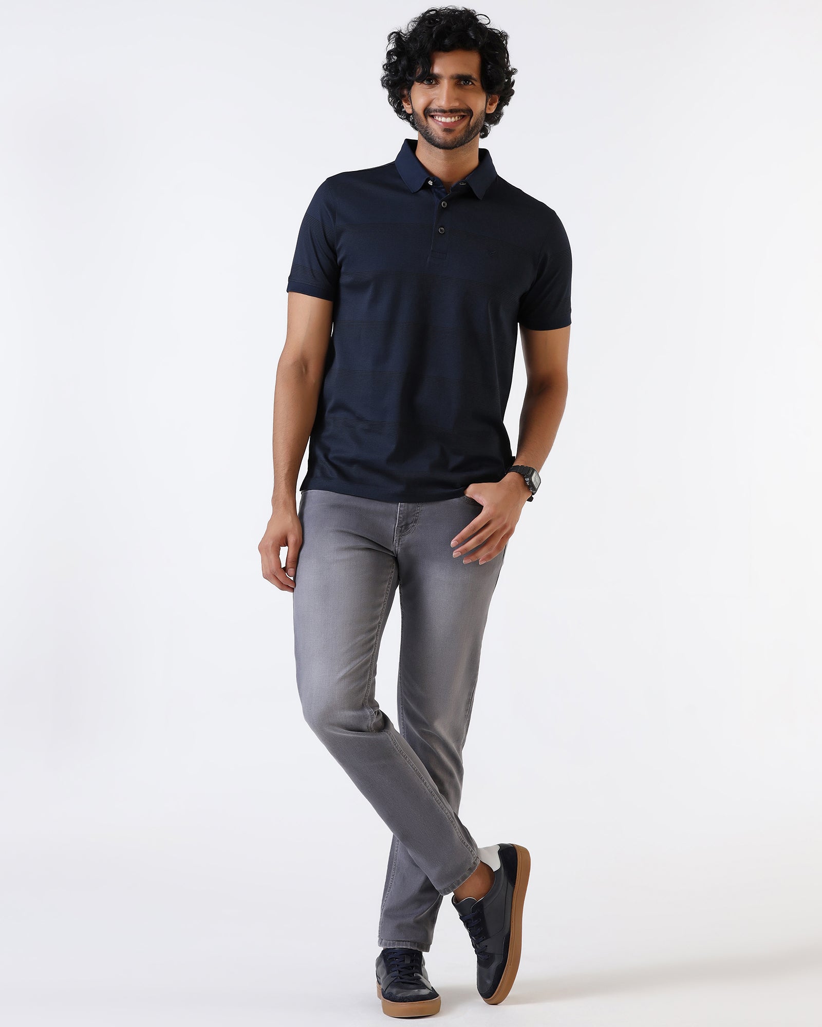 Navy Stripe Polo - Tip