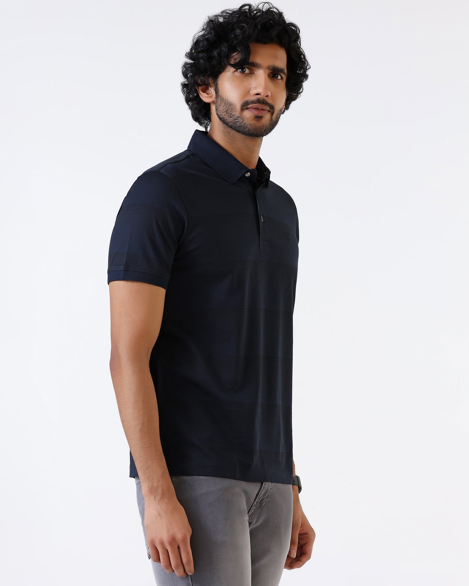Navy Stripe Polo - Tip