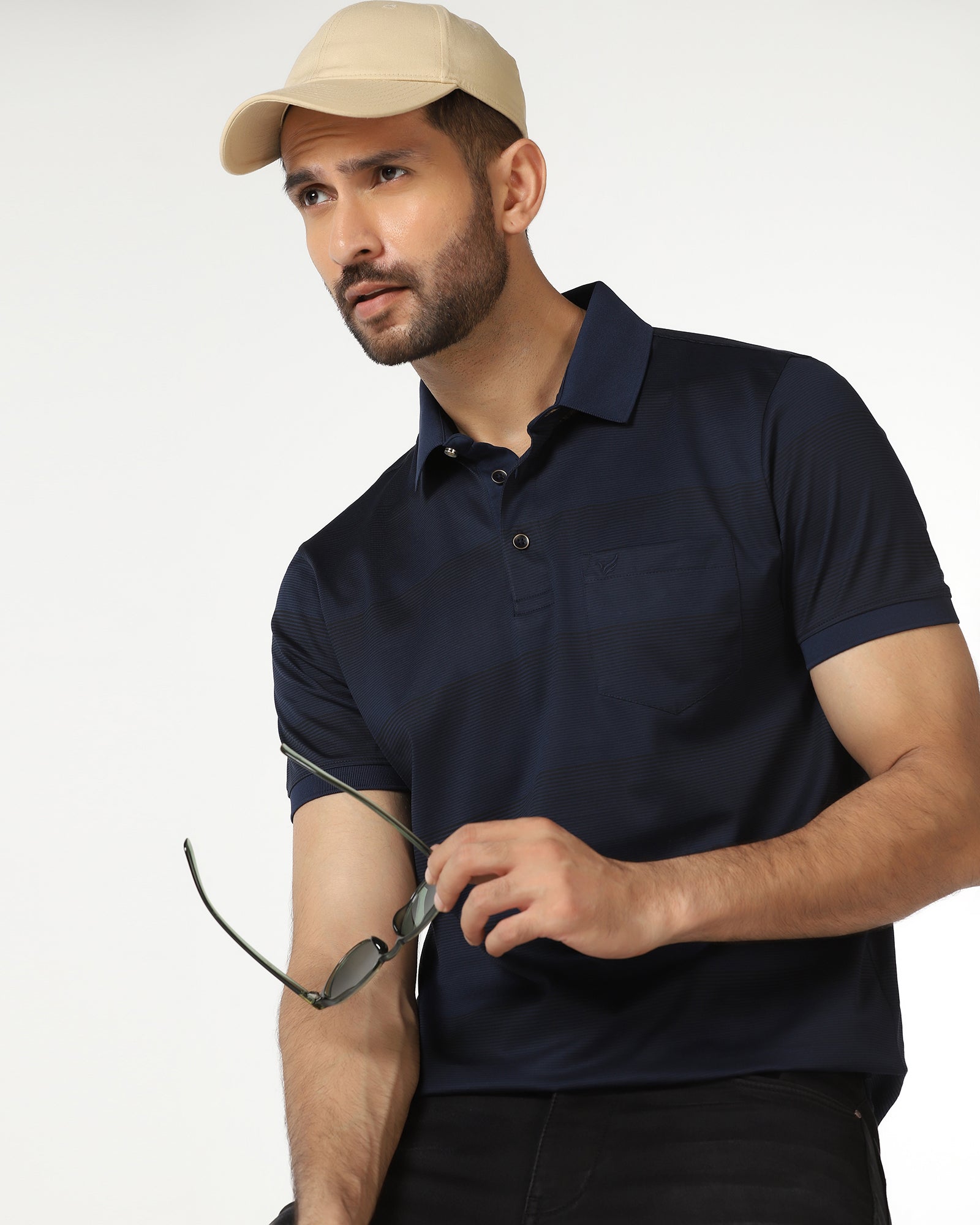 Navy Stripe Polo - Tip