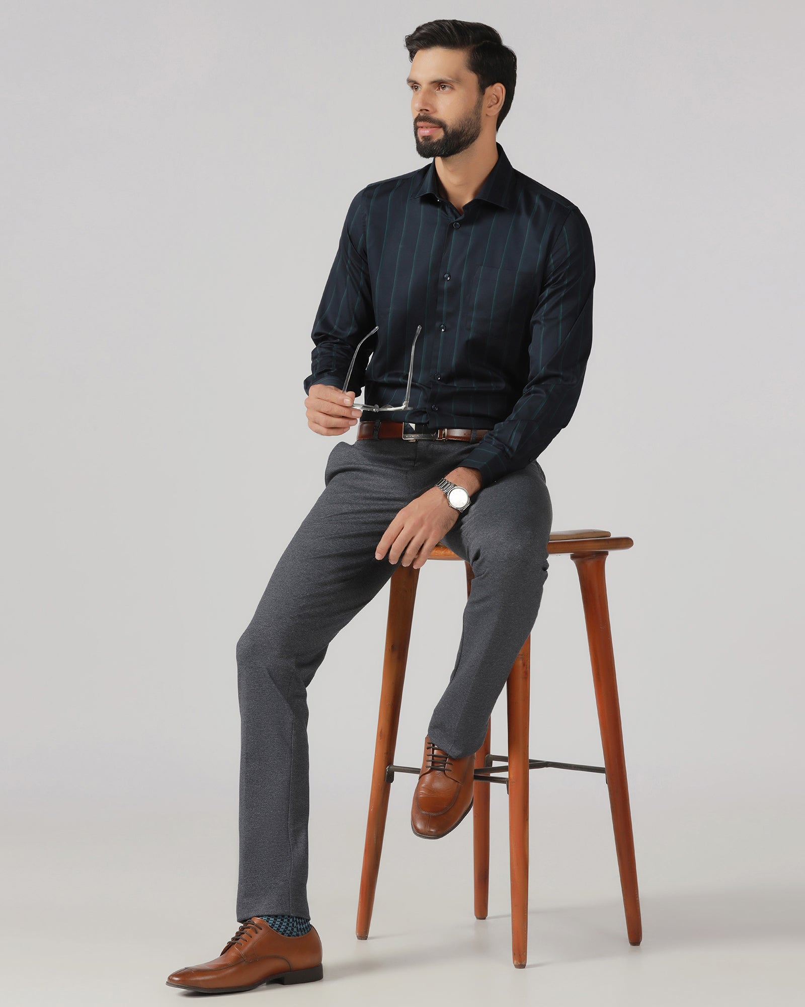 Navy Stripe Shirt - Simon