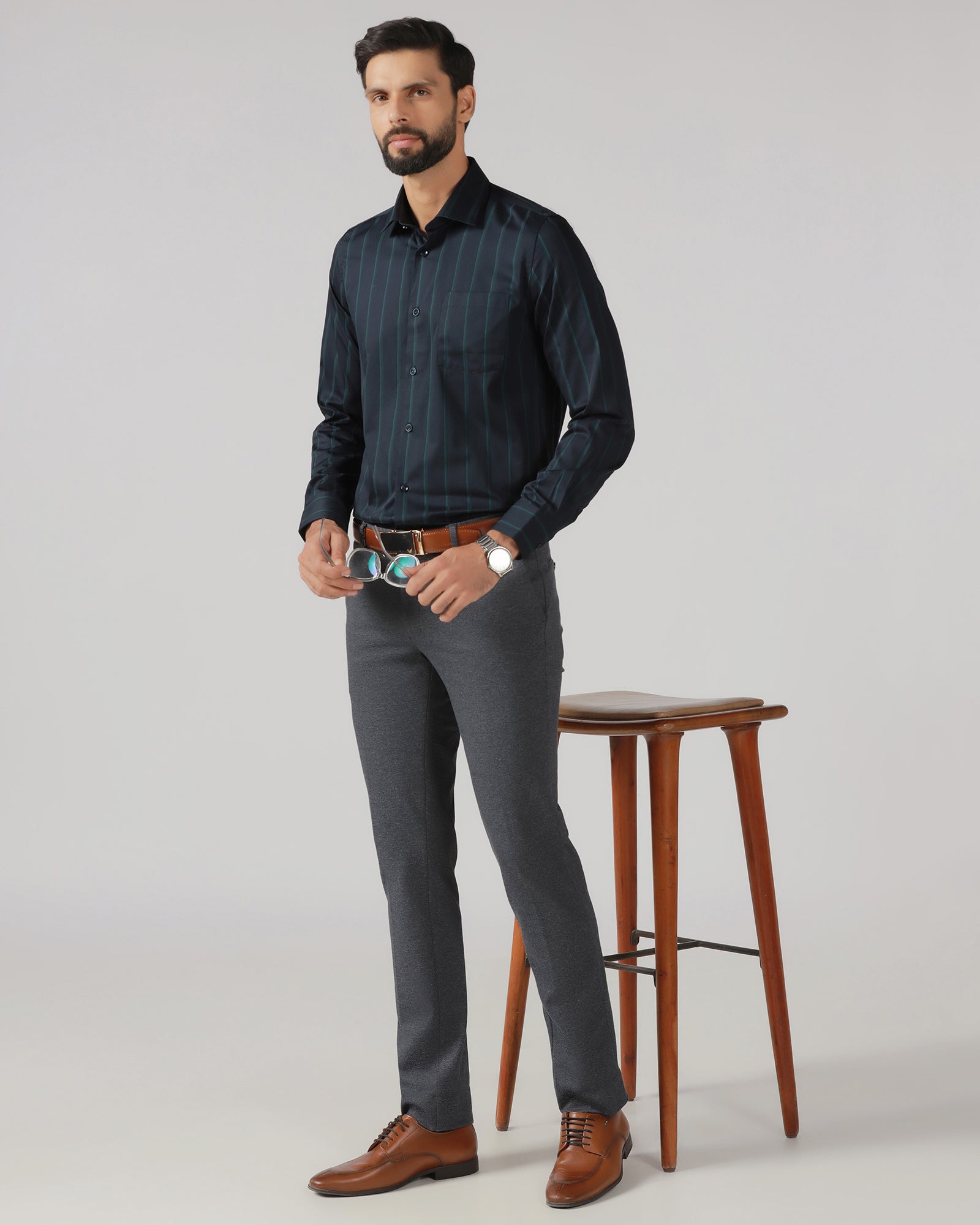 Navy Stripe Shirt - Simon