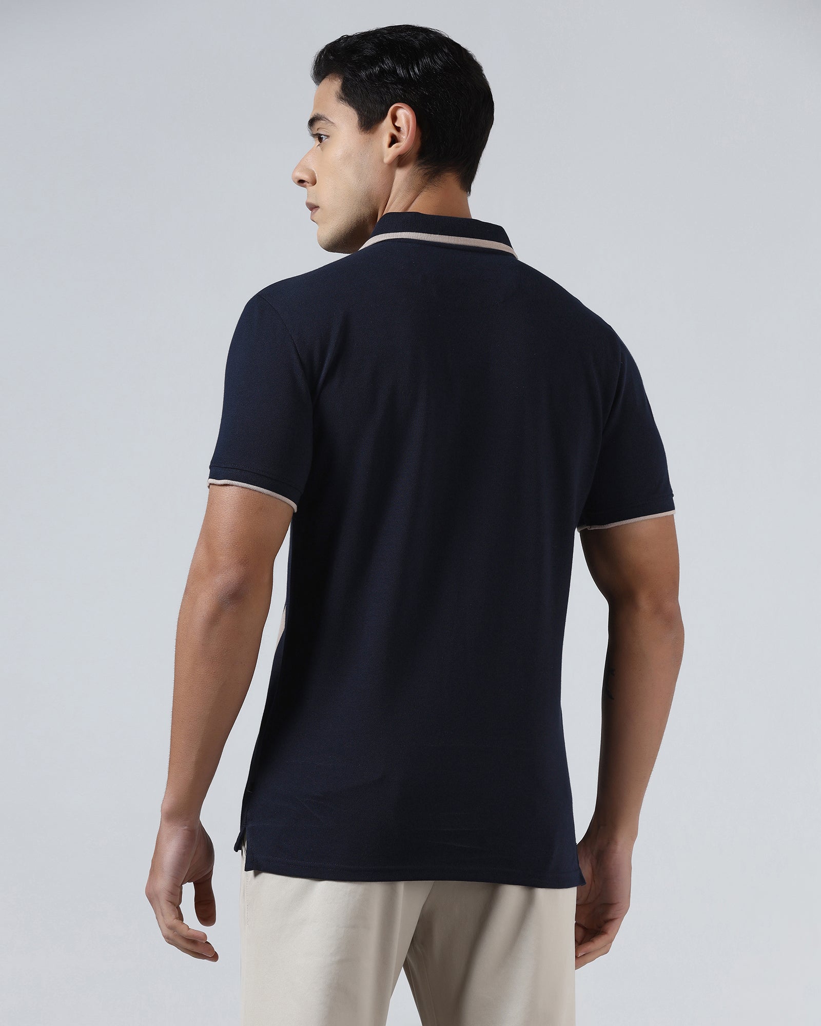 Navy Stripe Polo - Vert