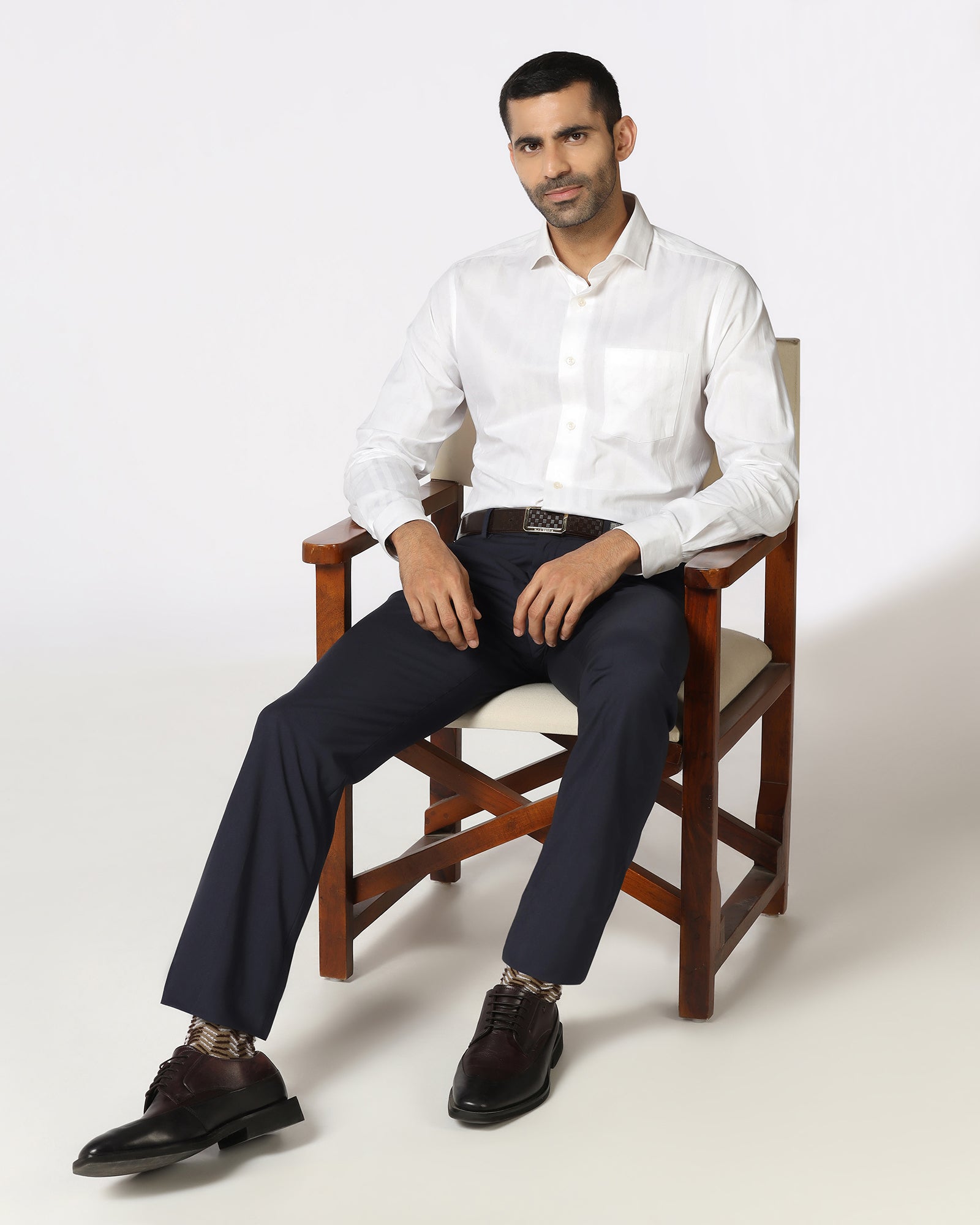 Navy Technowaist Solid Trouser - John