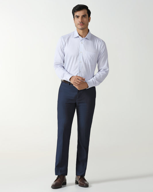 Navy Technowaist Textured Trouser - Hennessy