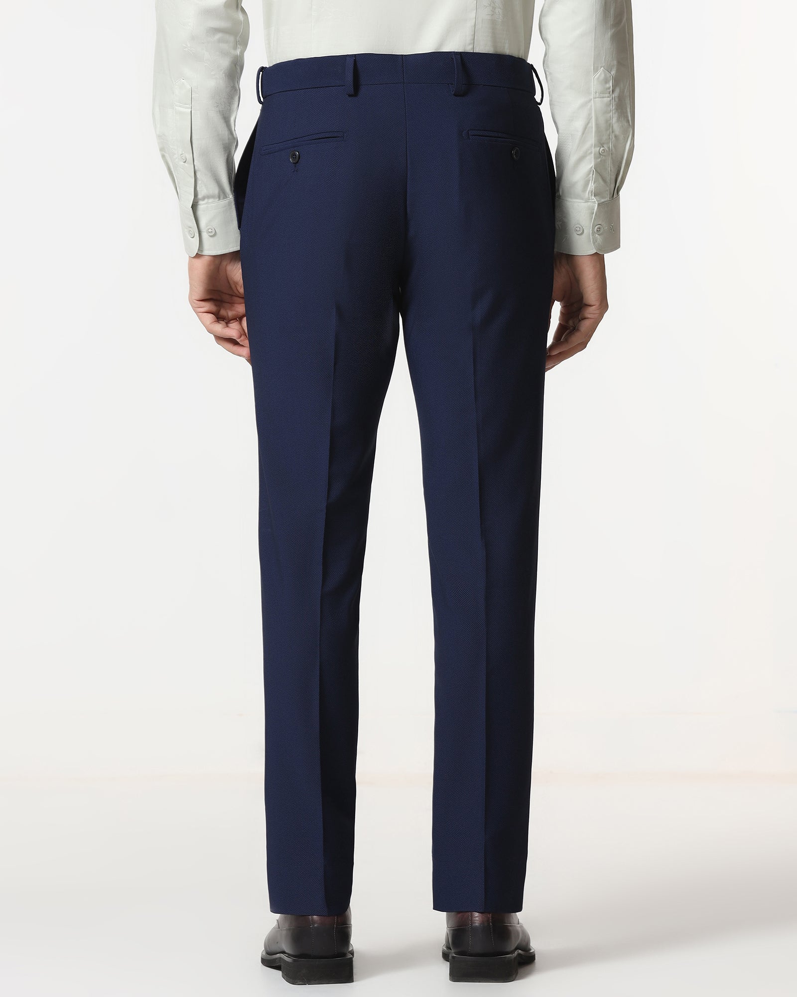 Navy Technowaist Textured Trouser - Smirnoff