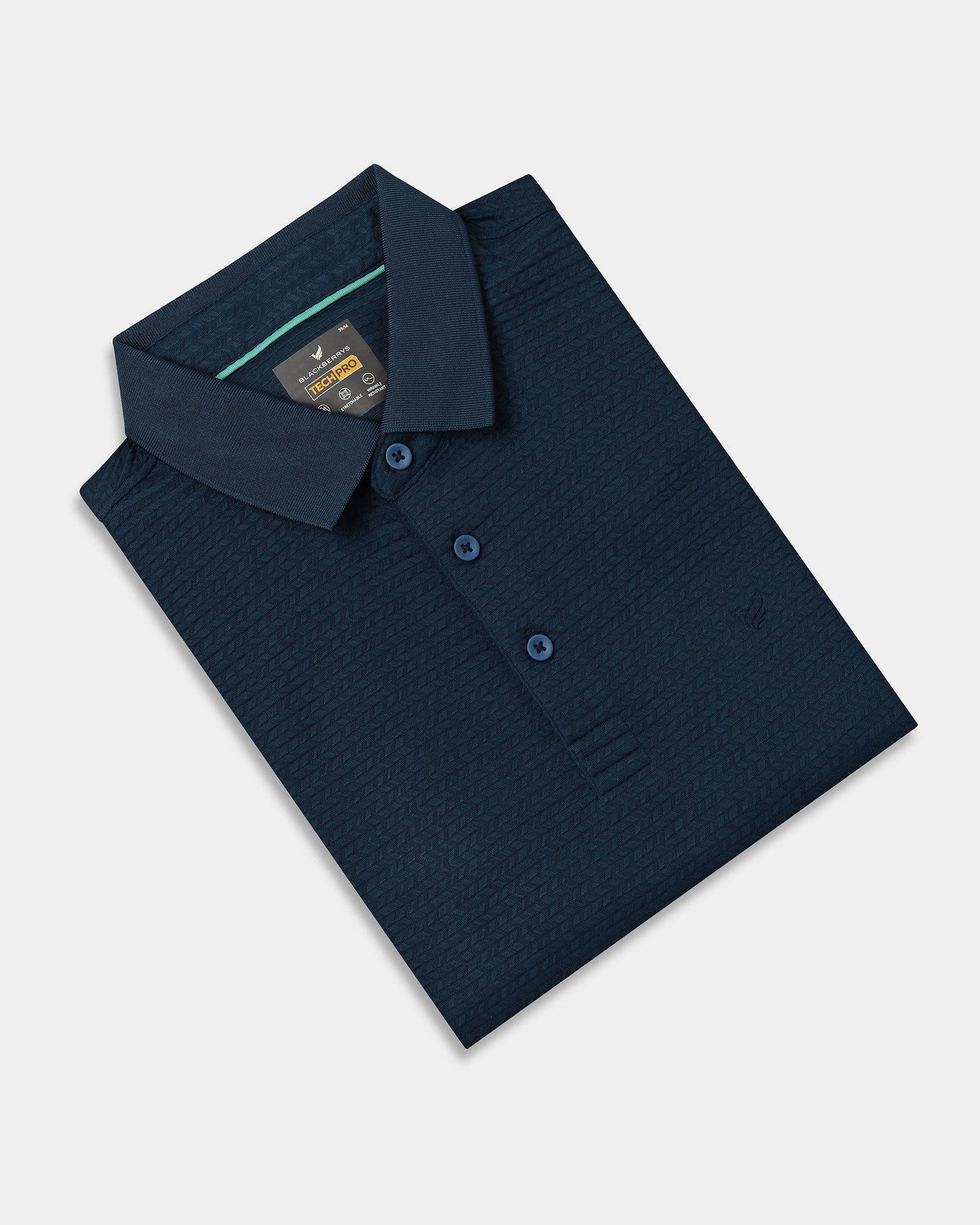 Navy TechPro Jacquard Polo - Holt