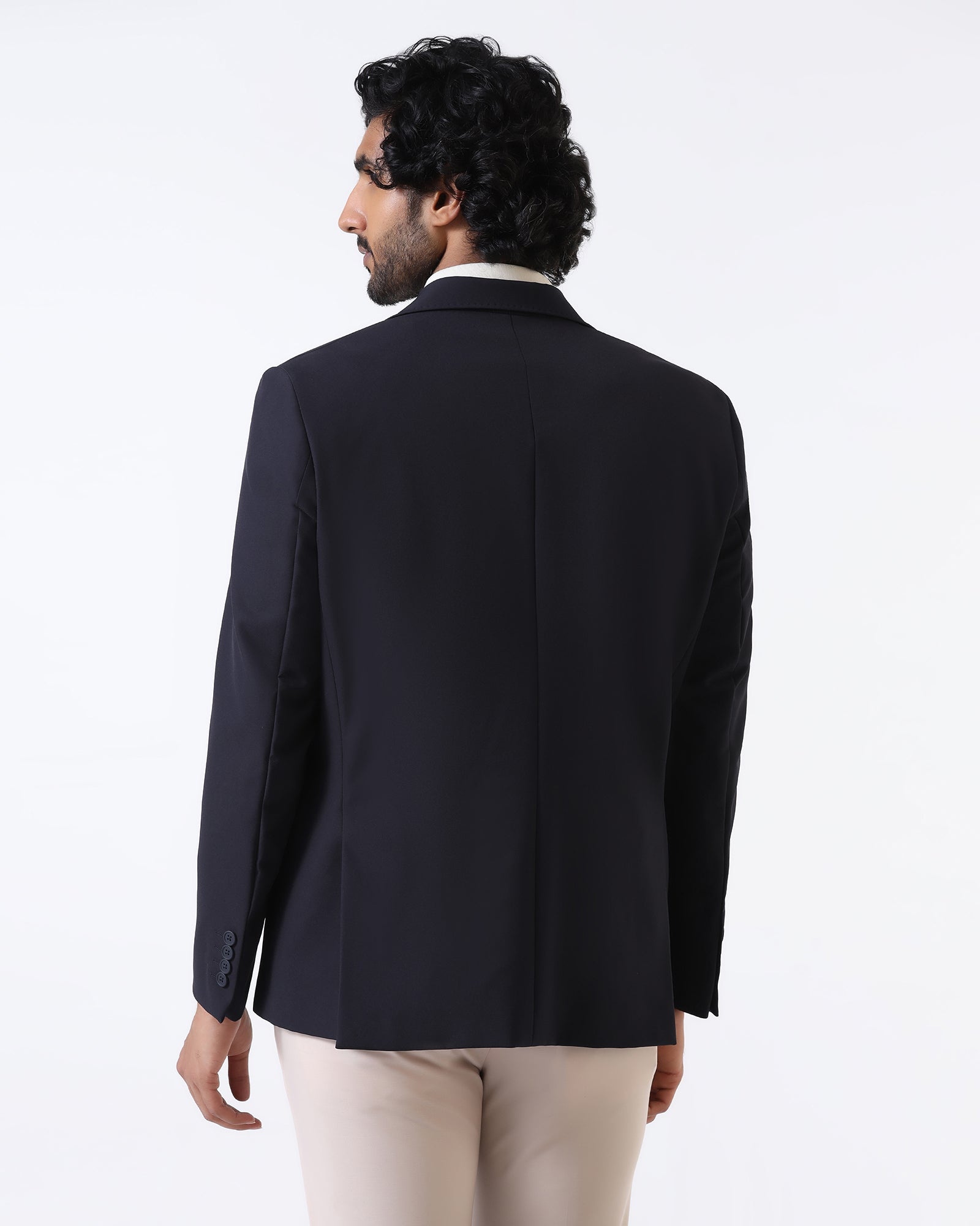 Navy TechPro Solid Blazer - Ron