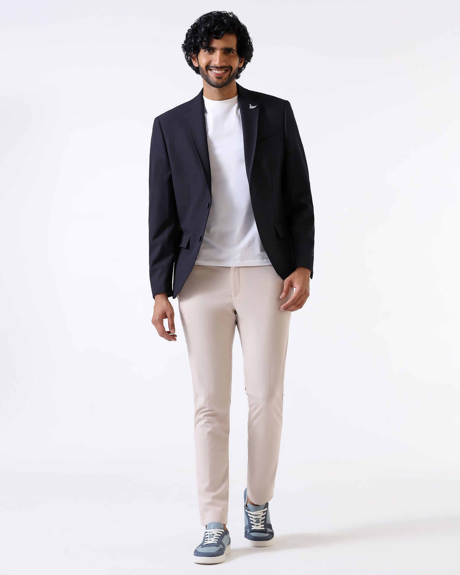 Navy TechPro Solid Blazer - Ron