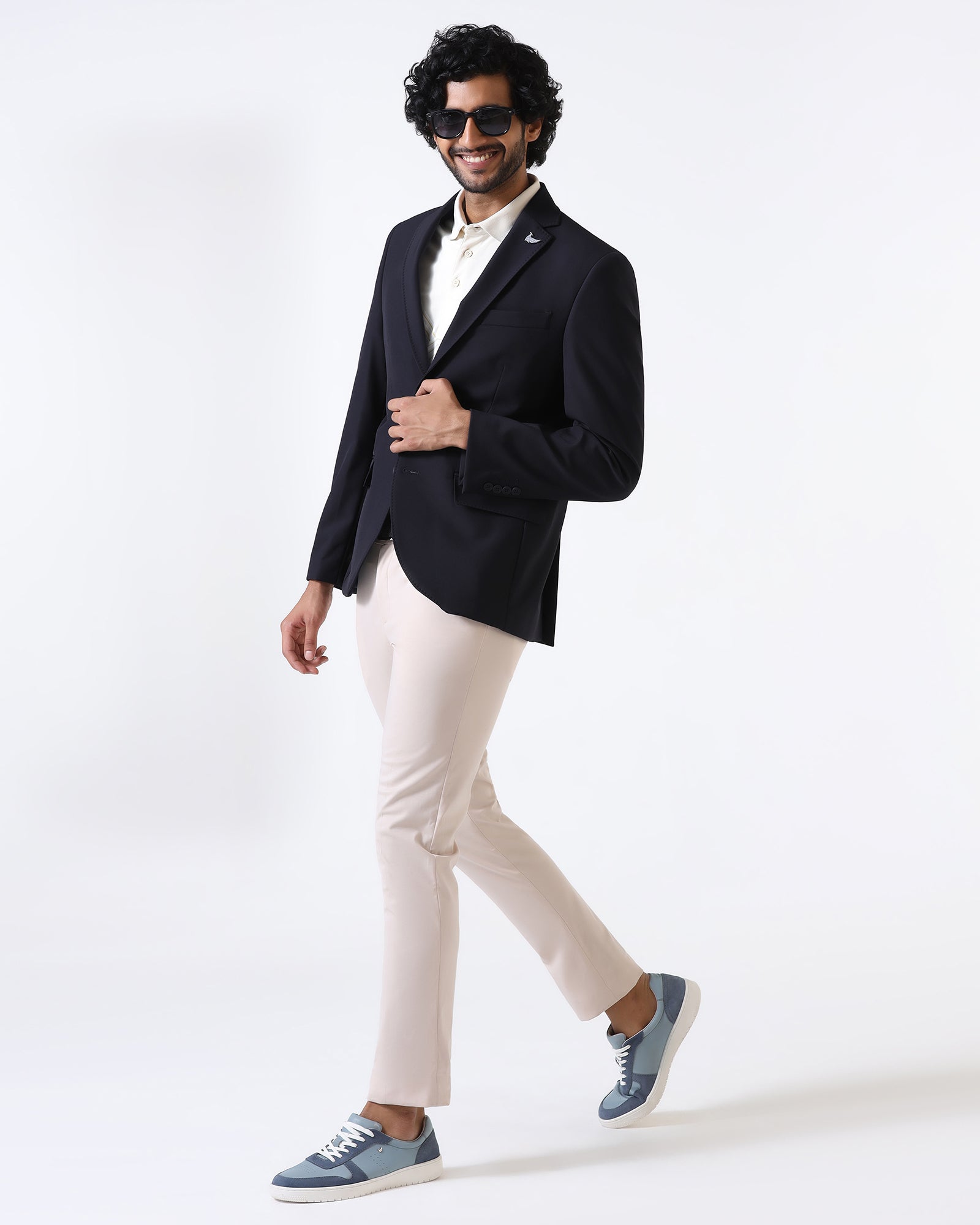 Navy TechPro Solid Blazer - Ron
