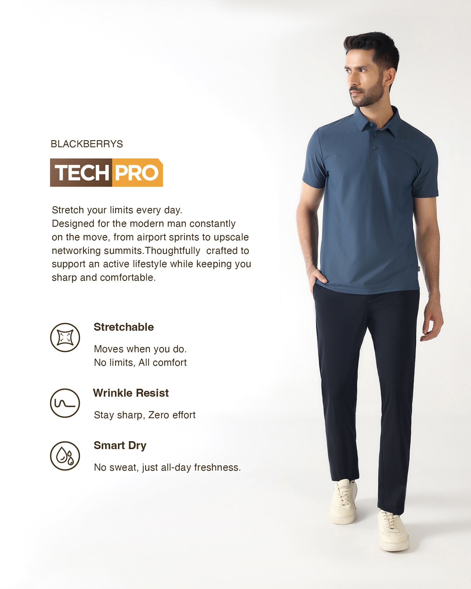 Navy TechPro Solid Trouser - Explorer
