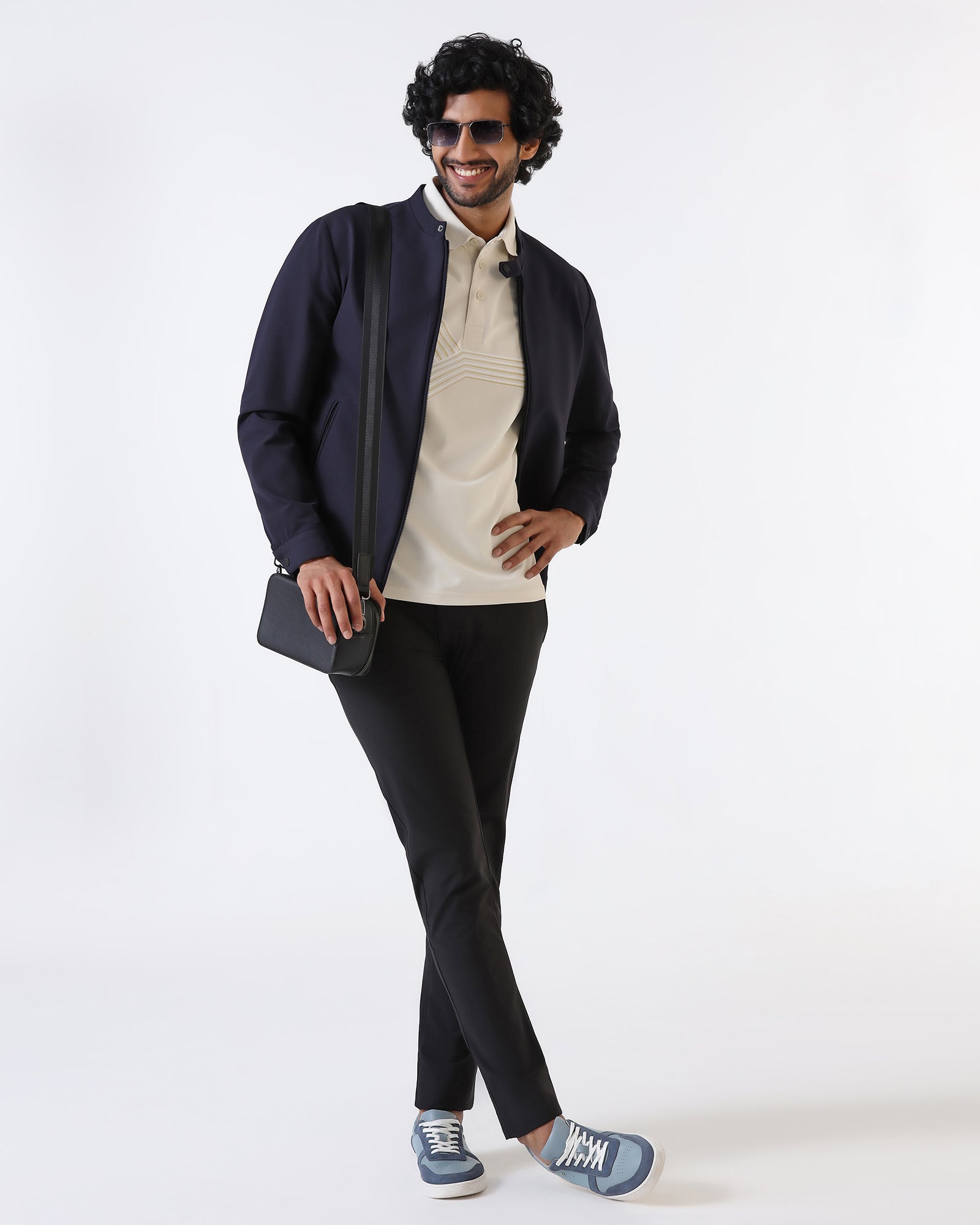 Navy TechPro Solid Zipper Jacket - Samsara