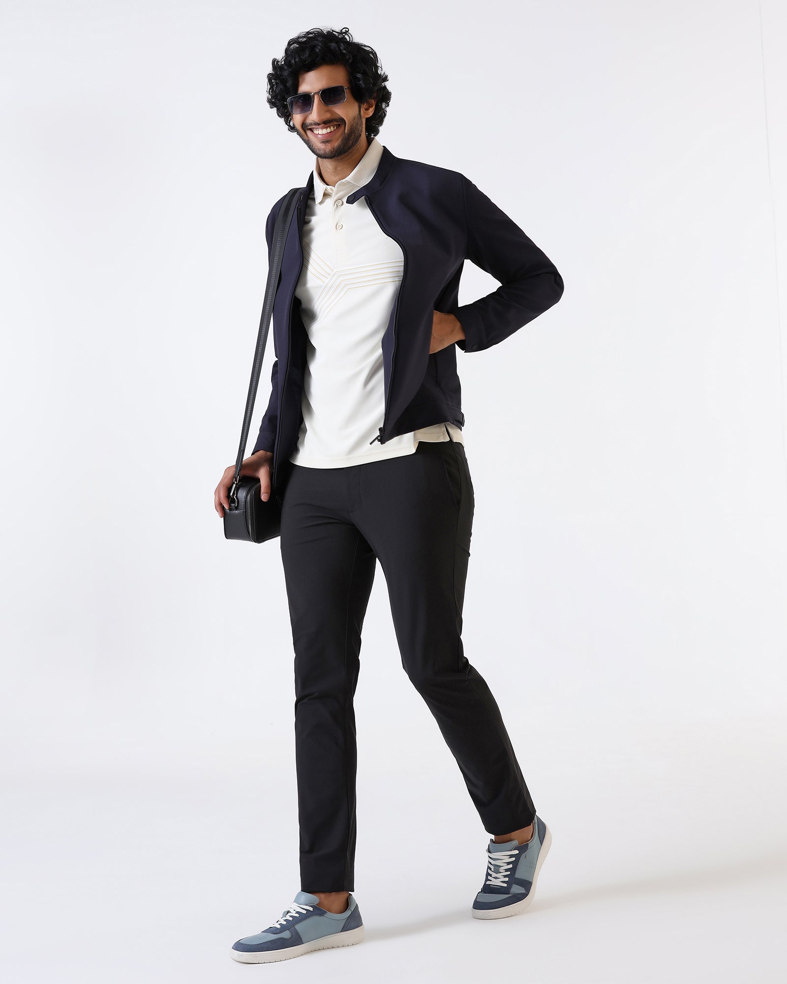 Navy TechPro Solid Zipper Jacket - Samsara