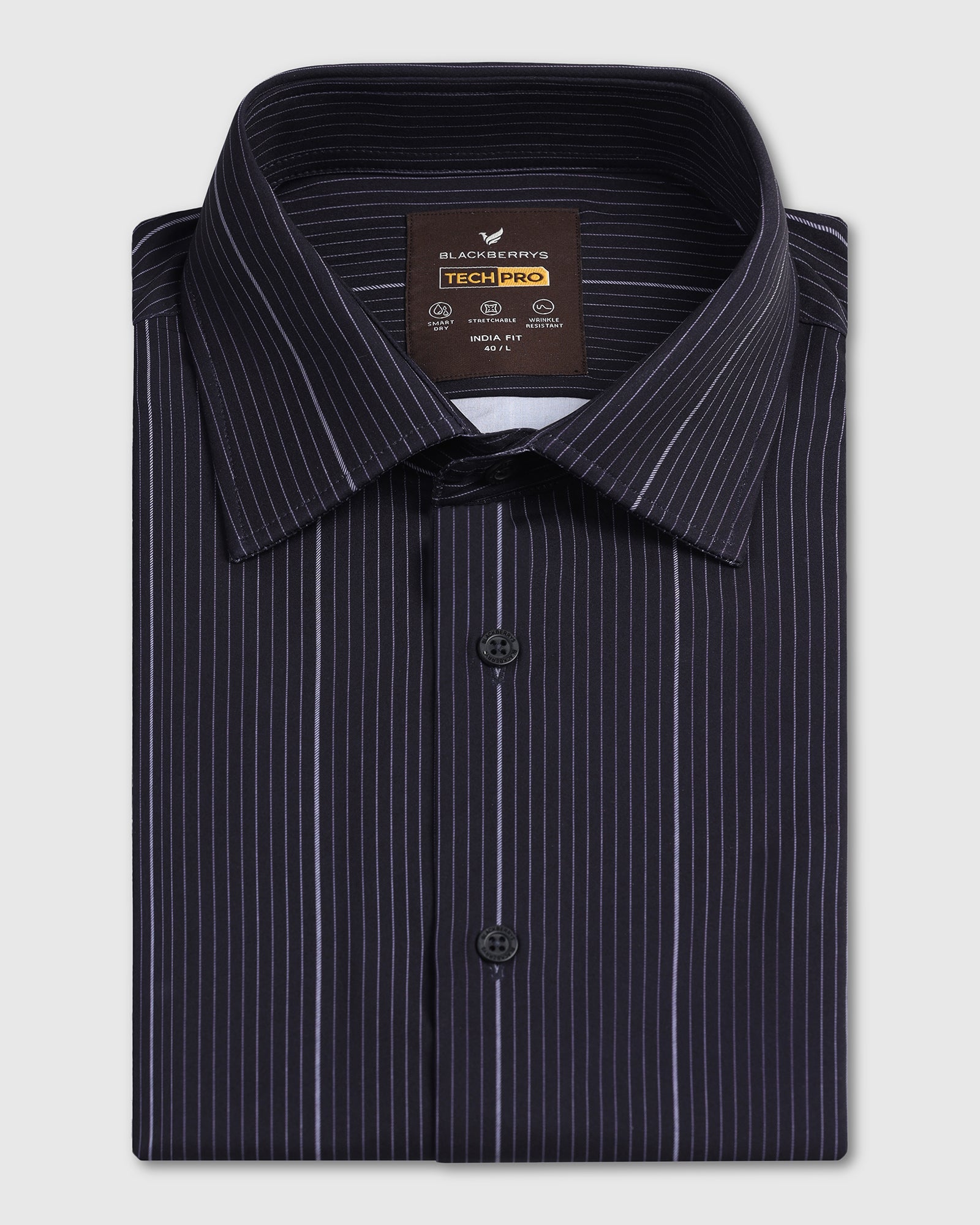Navy TechPro Stripe Shirt - Grill