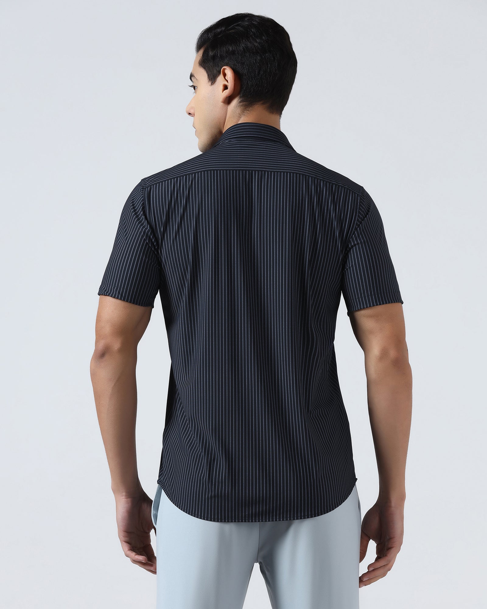 Navy Half Sleeve TechPro Stripe Shirt - Inertia