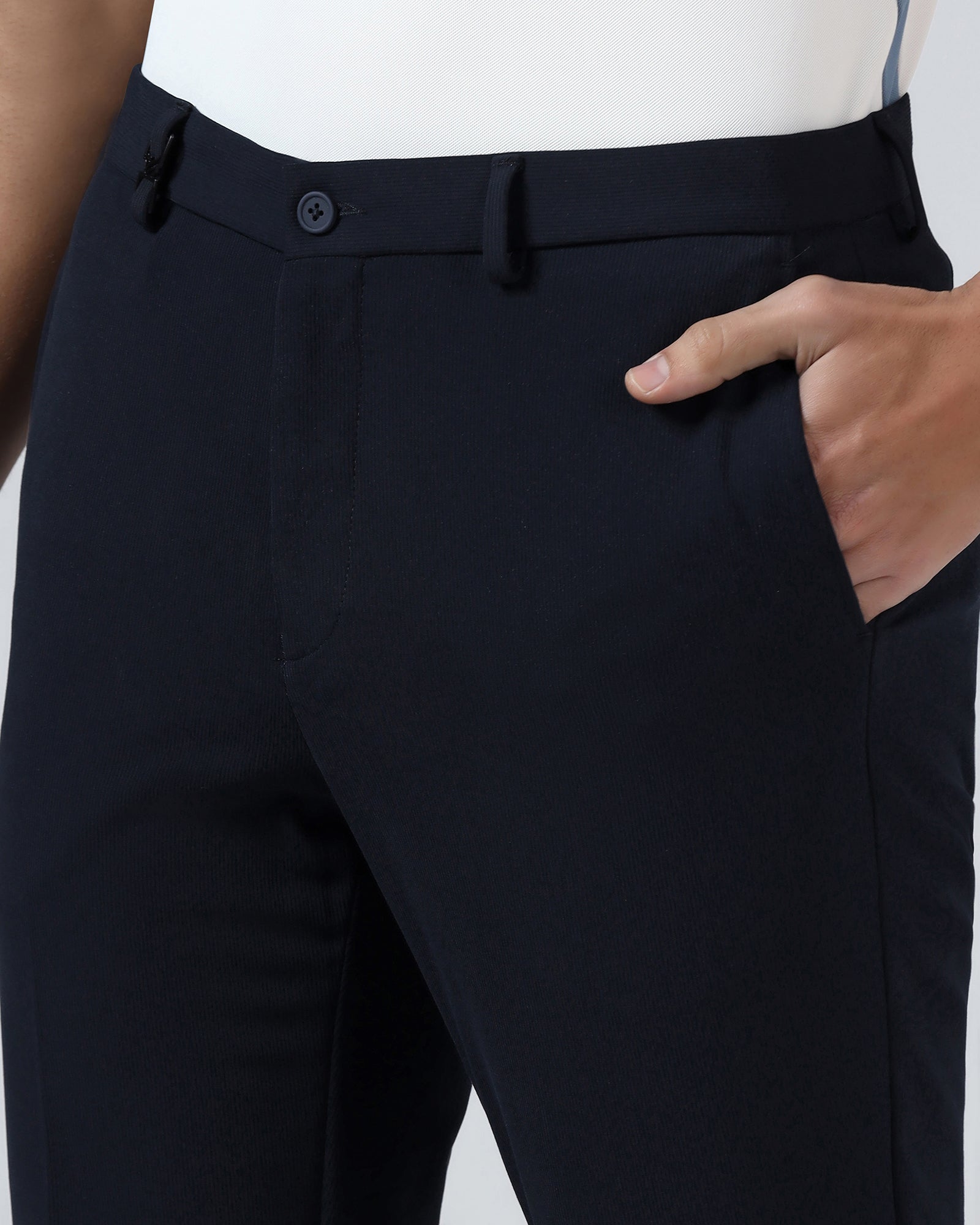 Navy TechPro Stripe Trouser - Martini