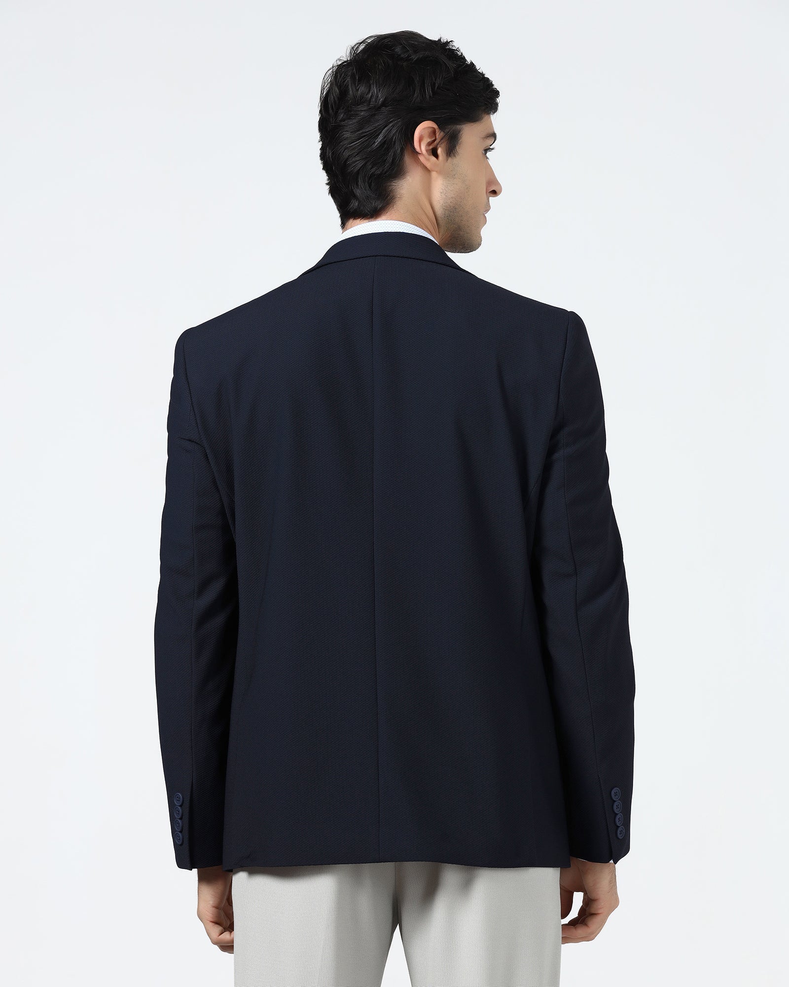 Navy TechPro Textured Blazer - Rodrygo