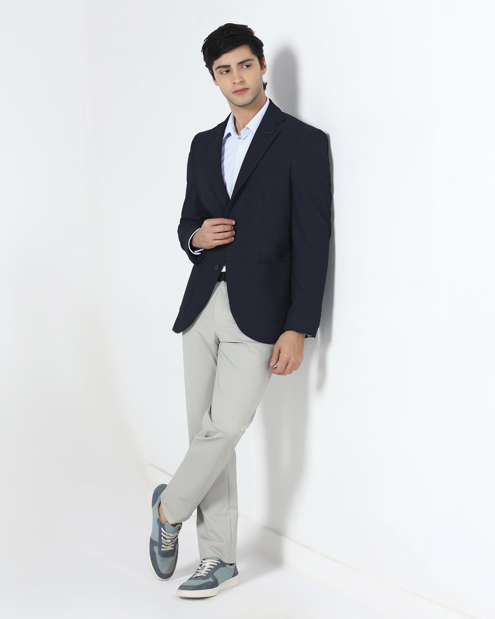 Navy TechPro Textured Blazer - Rodrygo