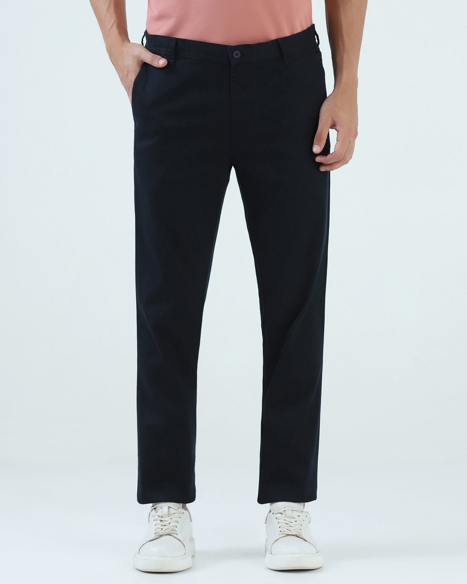 Navy Textured Khakis - Fint