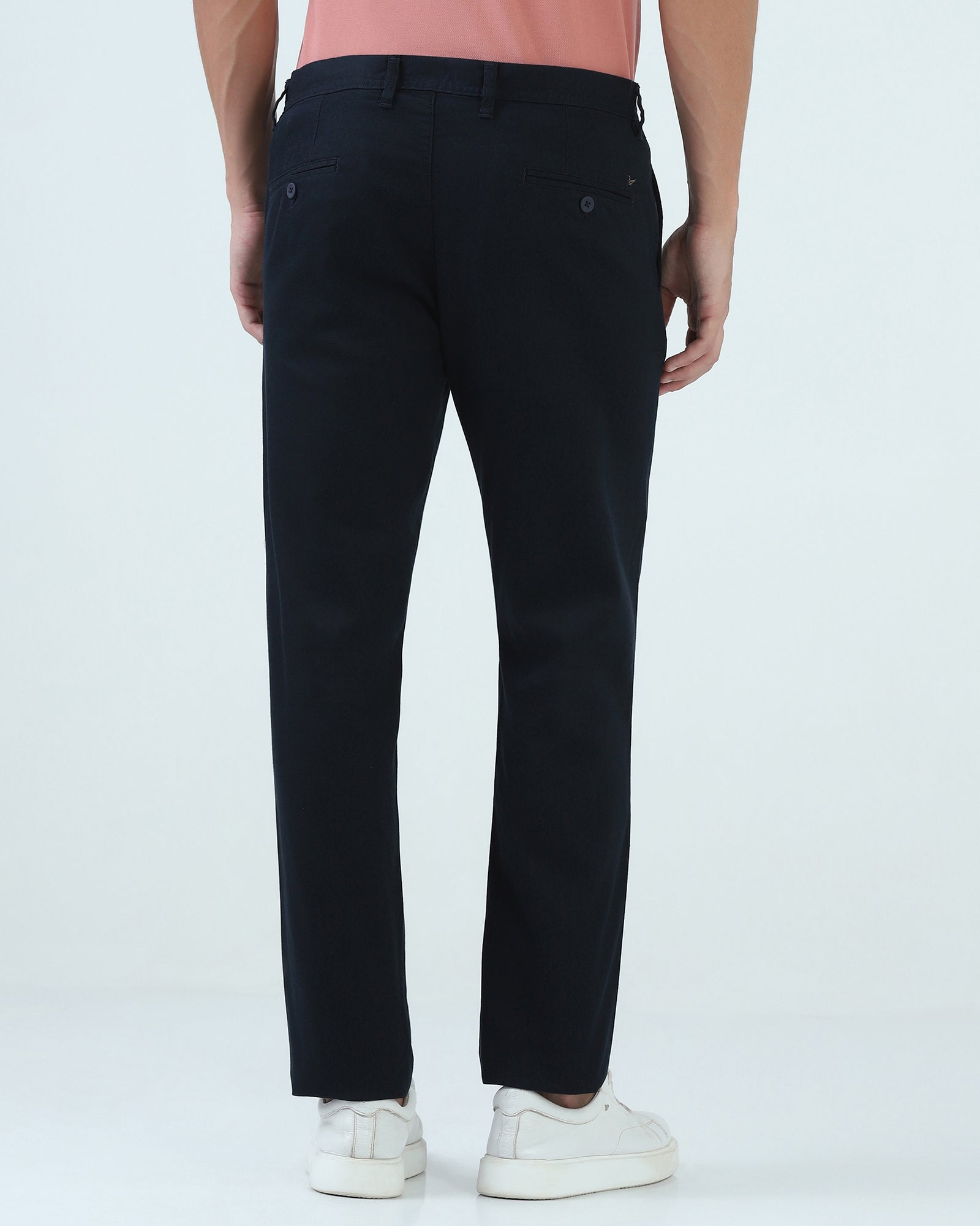Navy Textured Khakis - Fint
