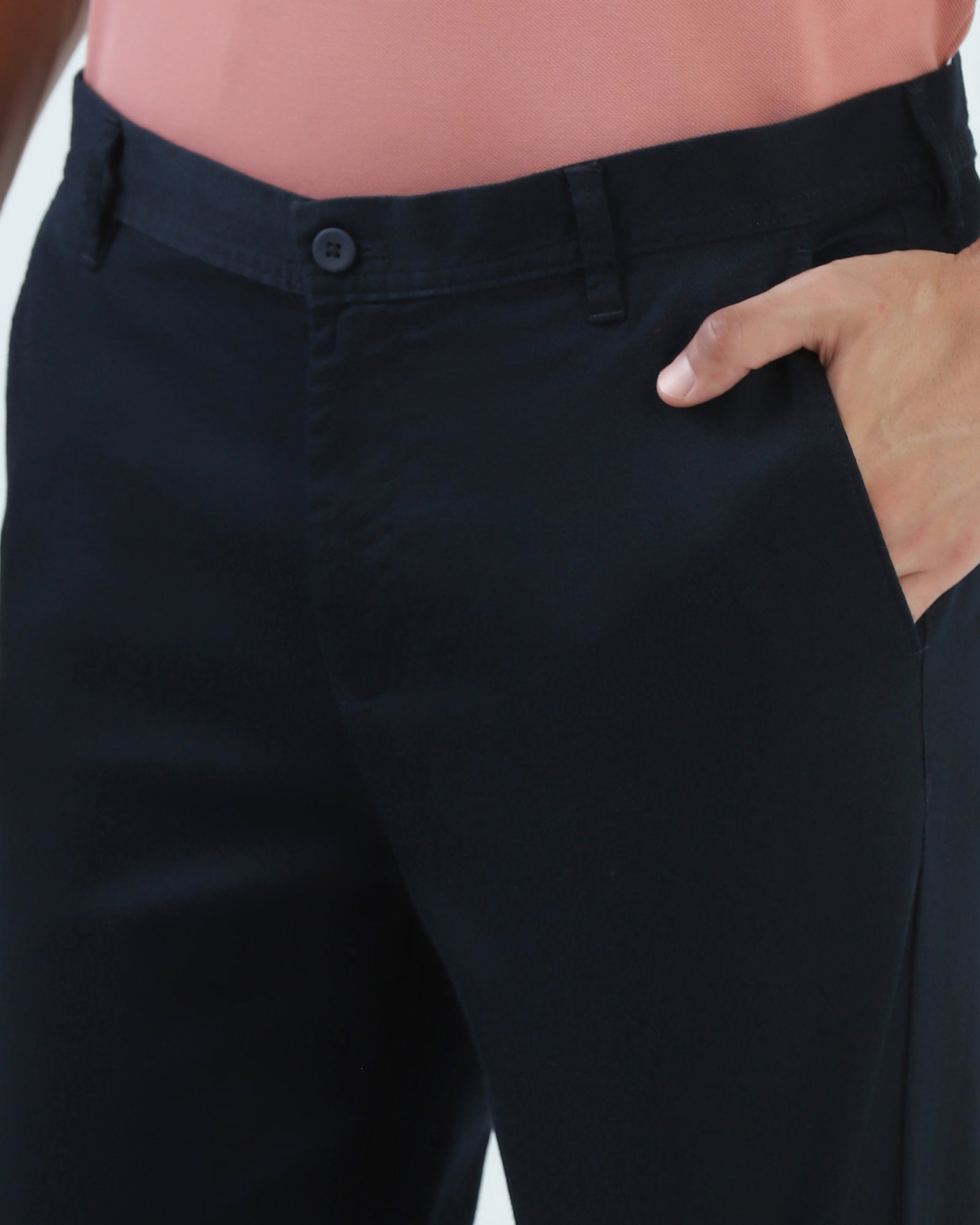 Navy Textured Khakis - Fint