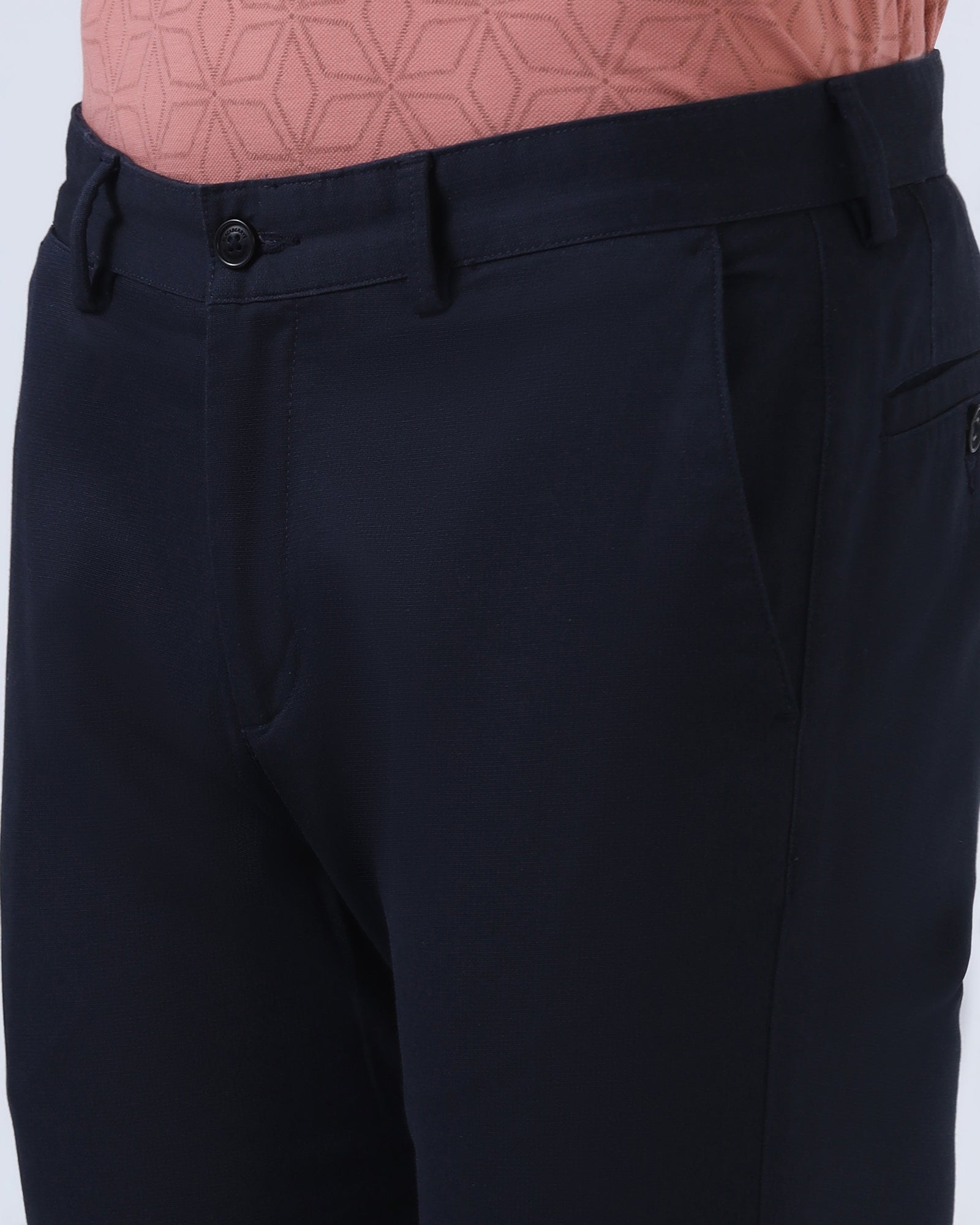 Navy Textured Khakis - Plinth