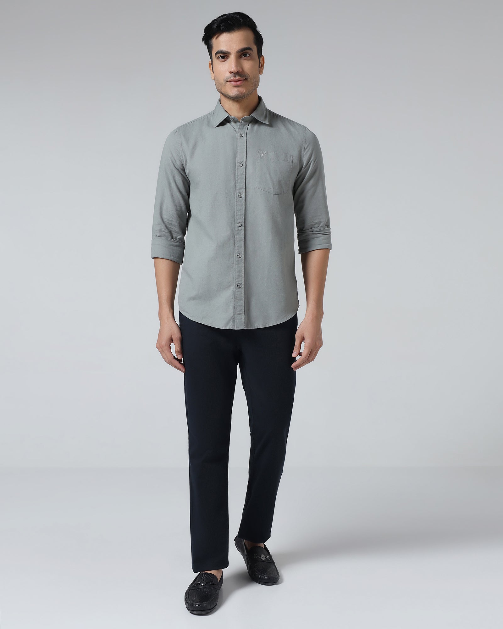Navy Textured Khakis - Portico