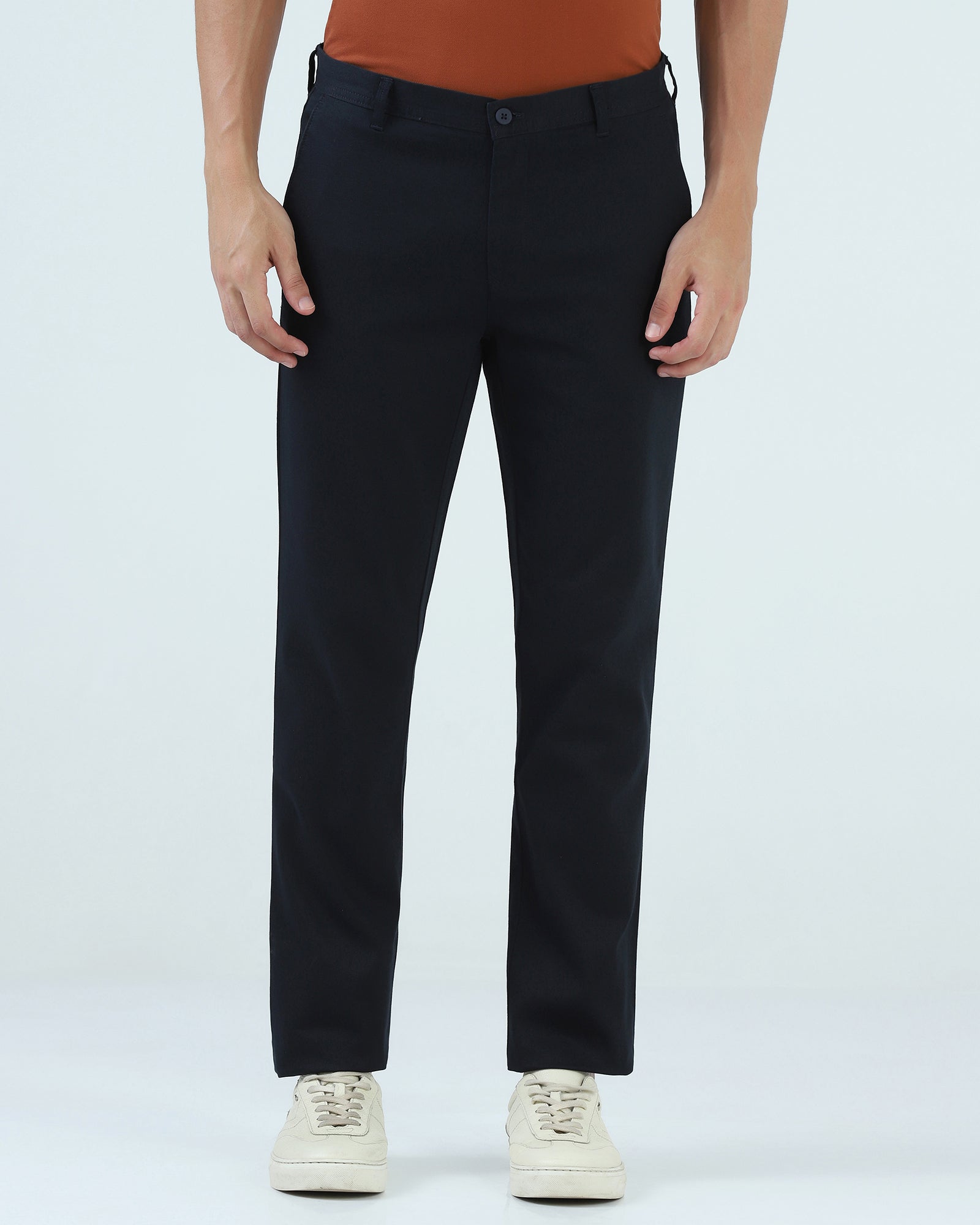 Navy Textured Khakis - Wide