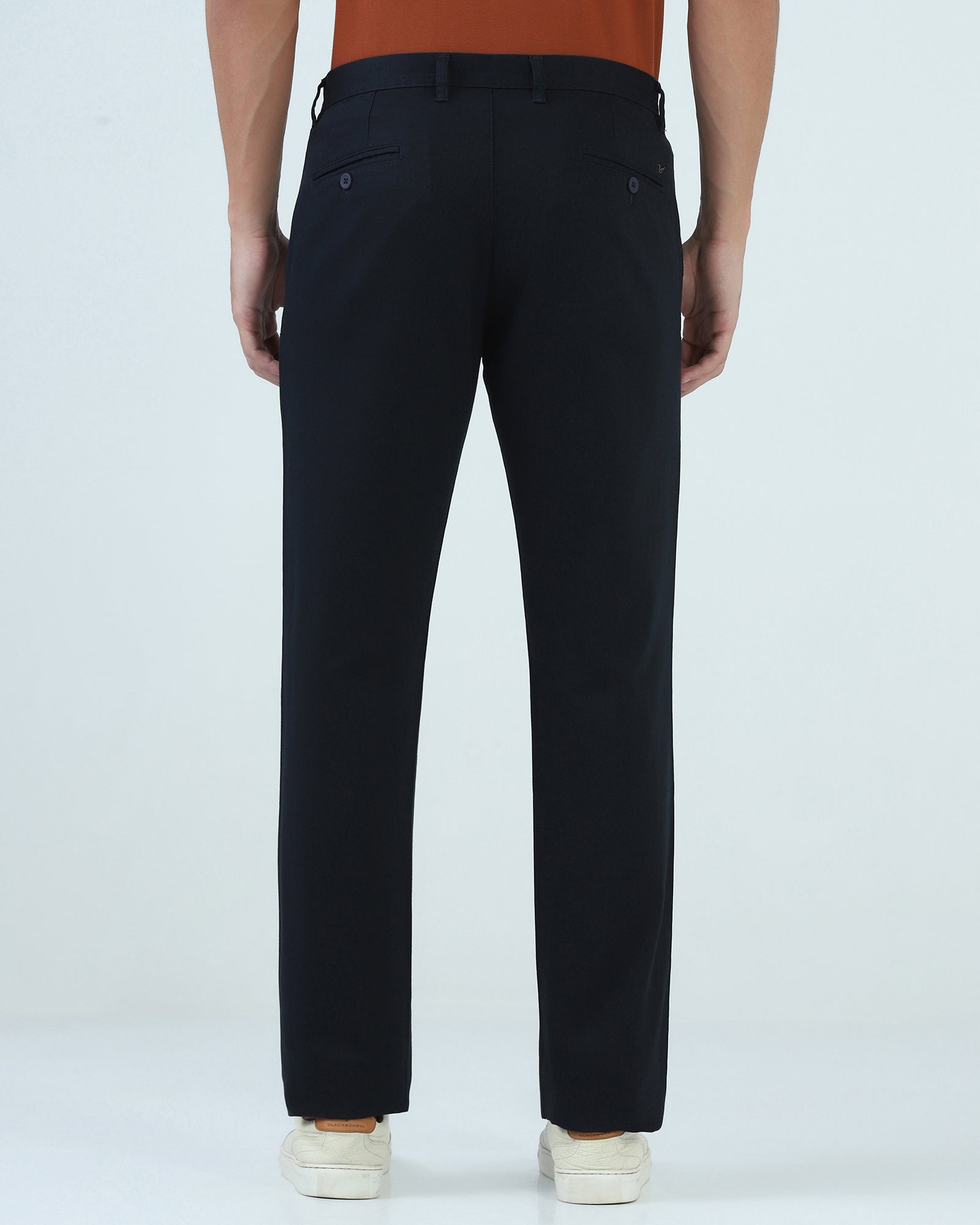 Navy Textured Khakis - Wide