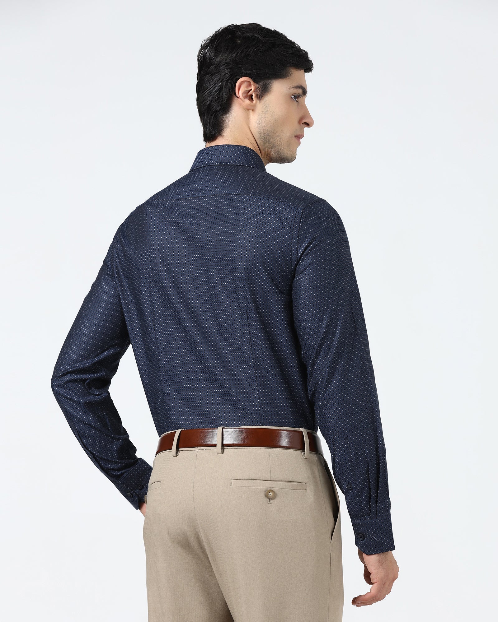 Navy Textured Shirt - Atlas