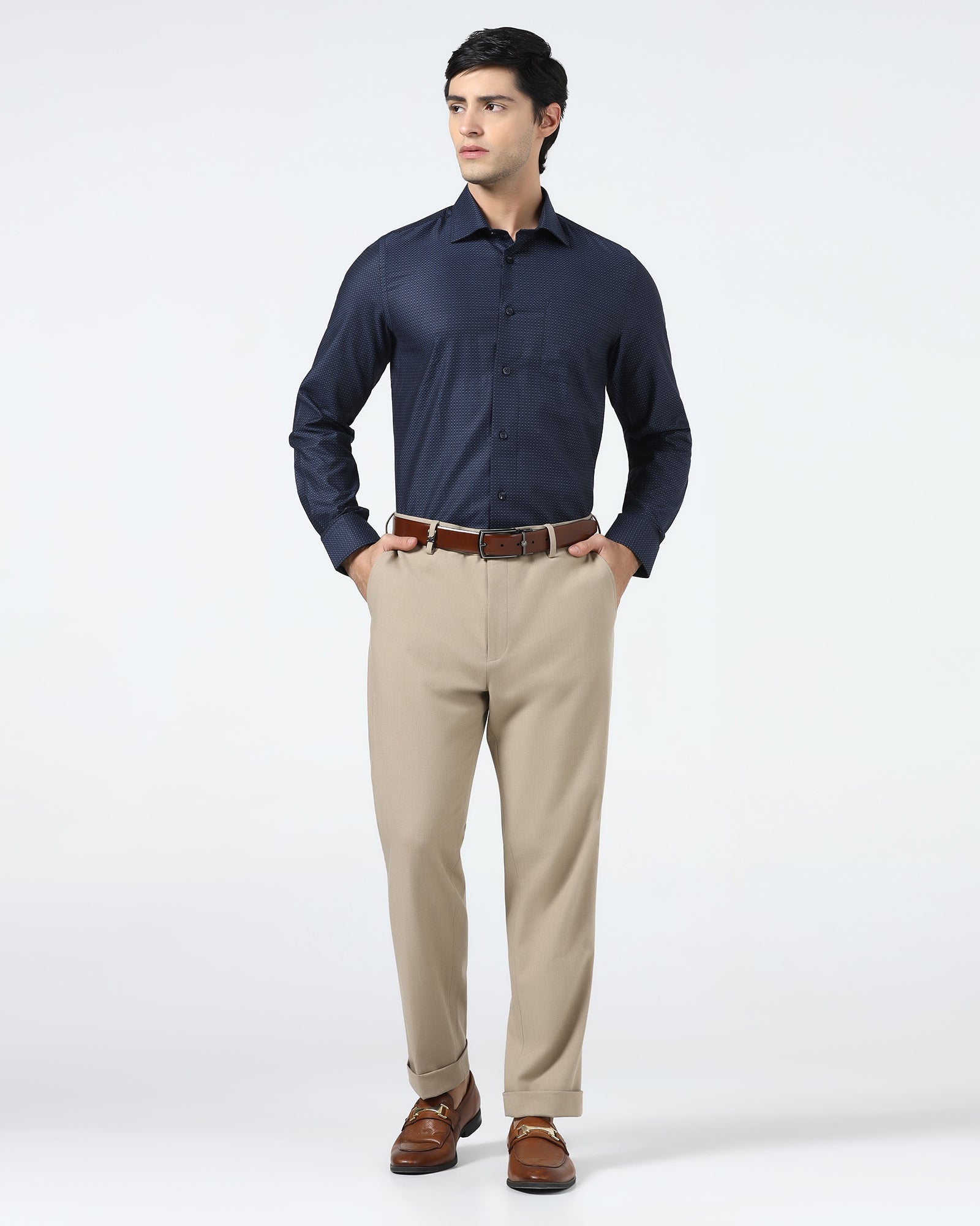 Navy Textured Shirt - Atlas