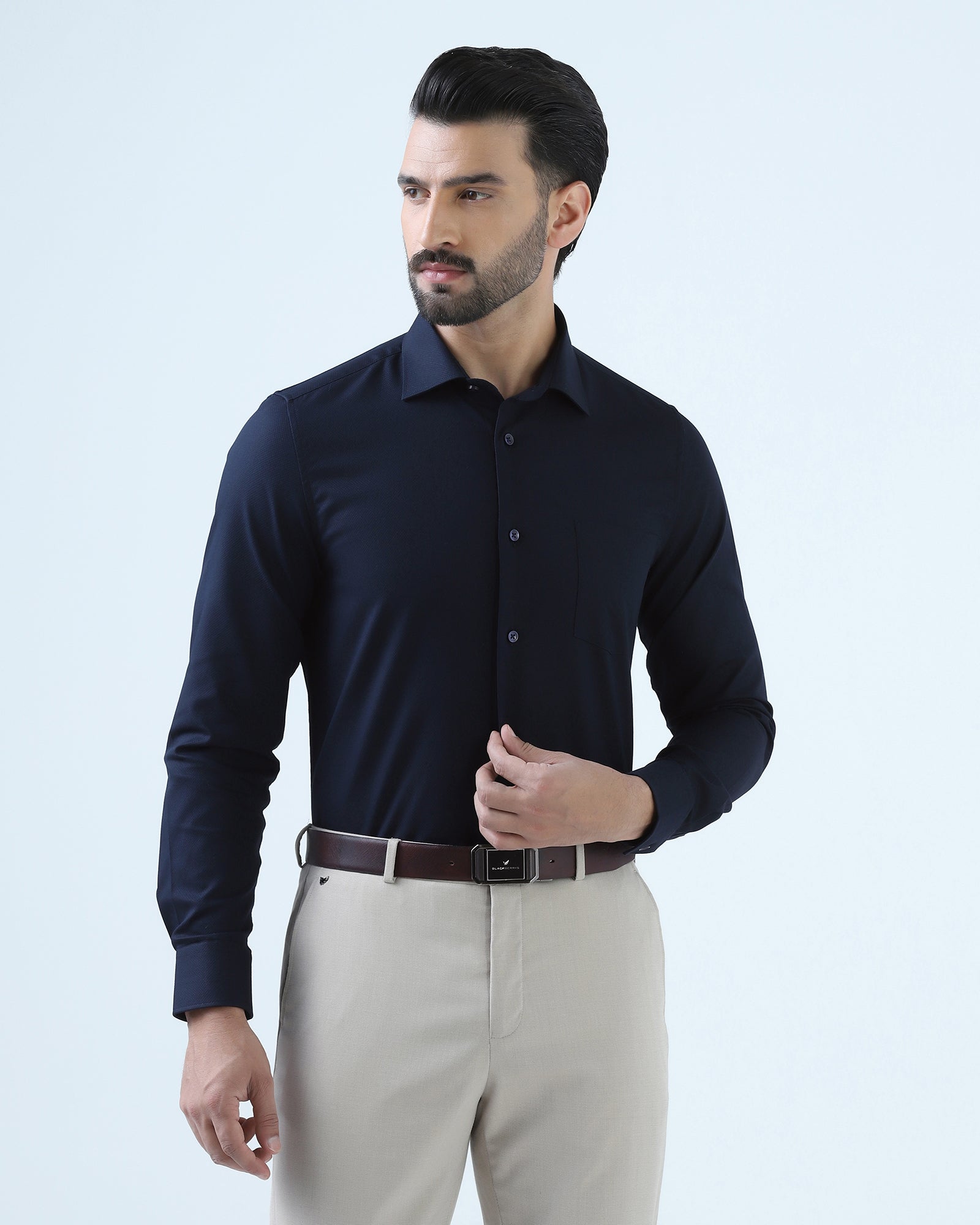 Navy Textured Shirt - Juno