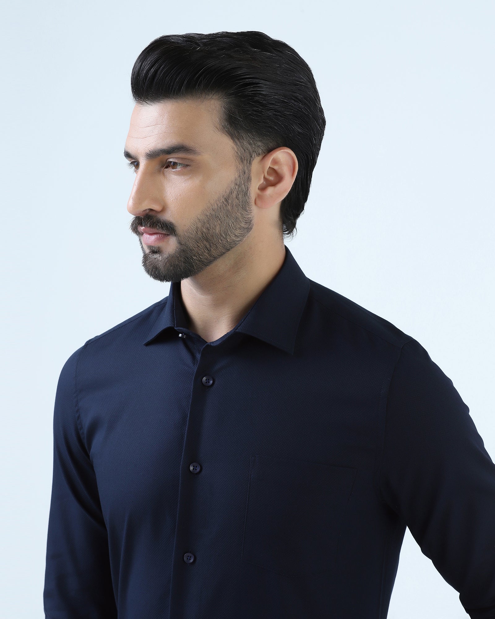 Navy Textured Shirt - Juno