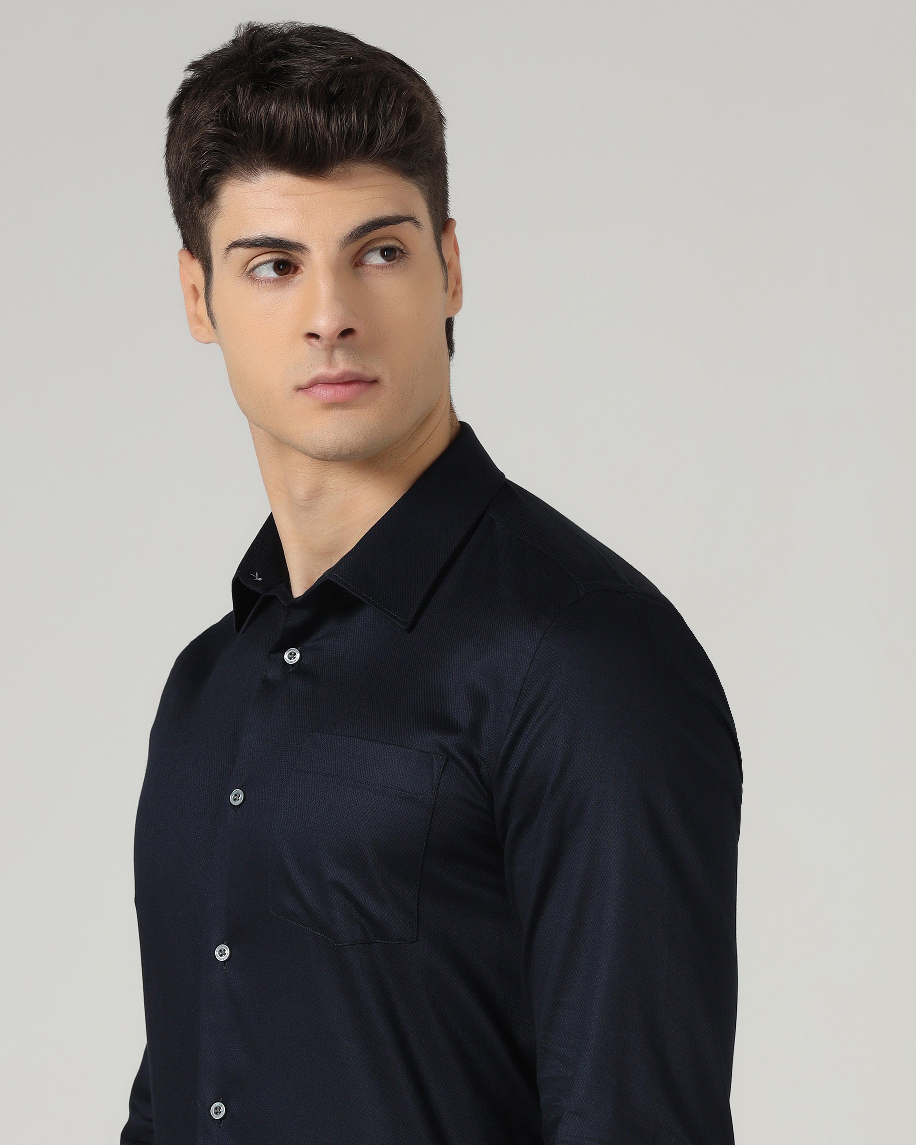 Navy Textured Shirt - Machete