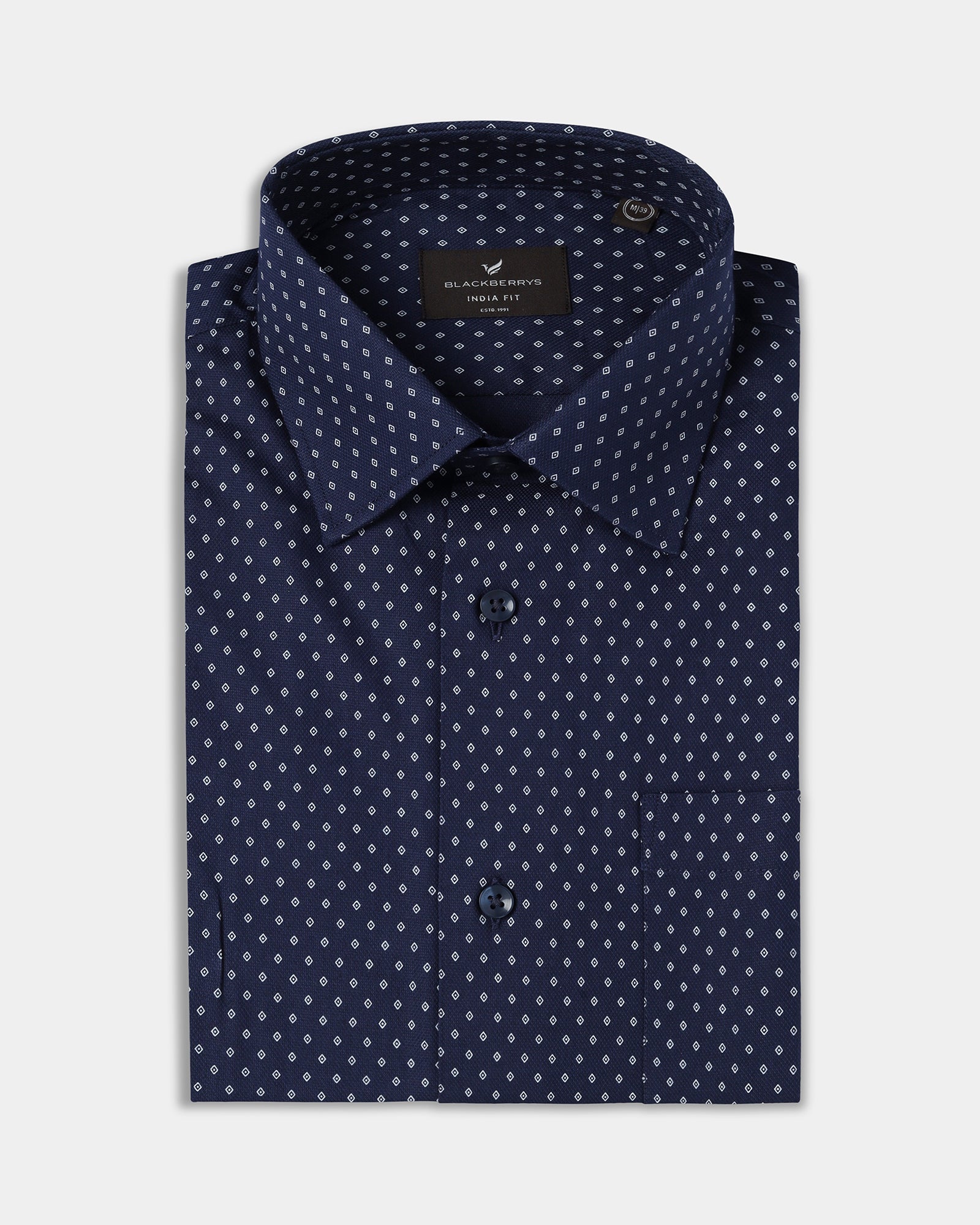 Navy Textured Shirt - Melan