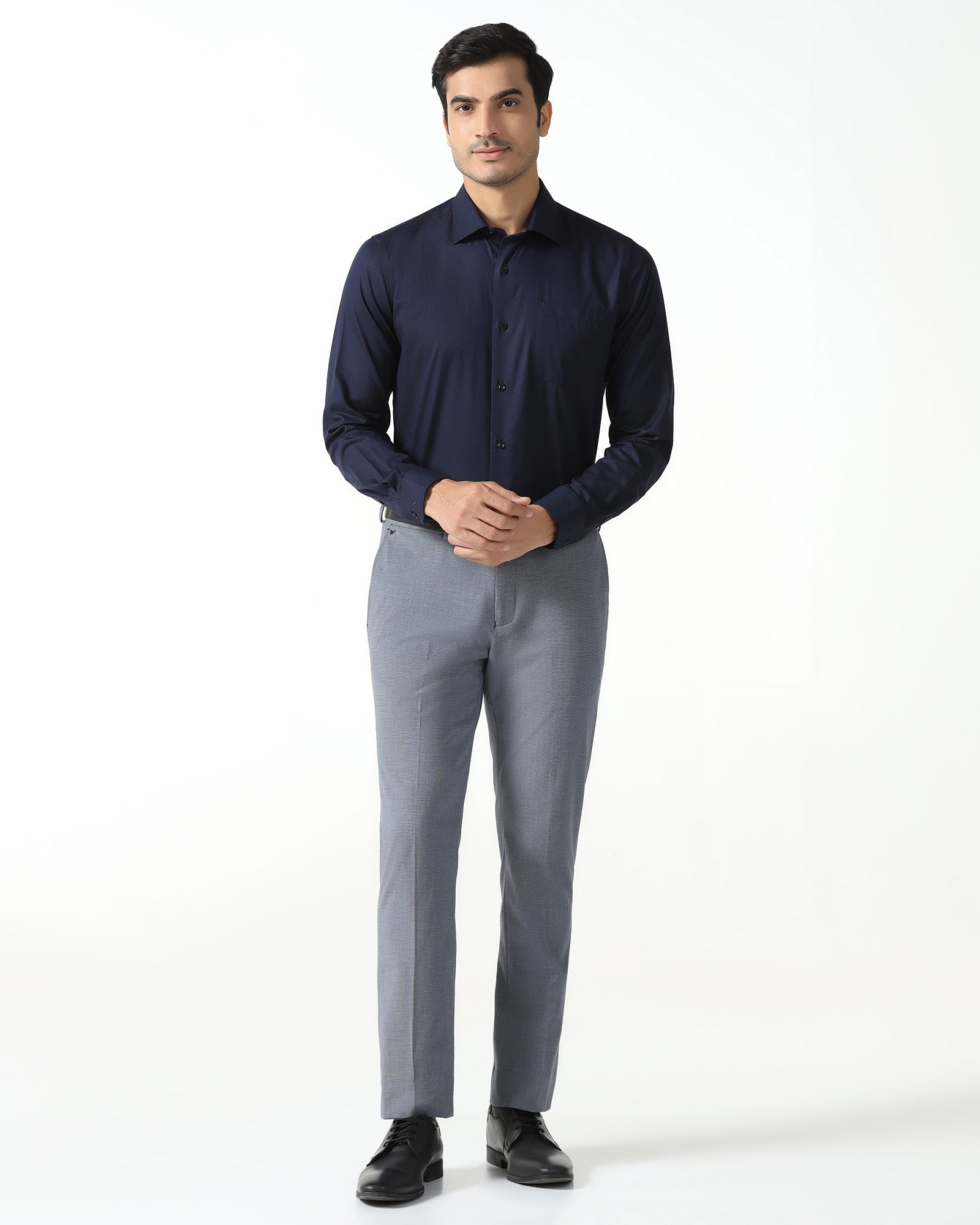 Navy Textured Shirt - Regard