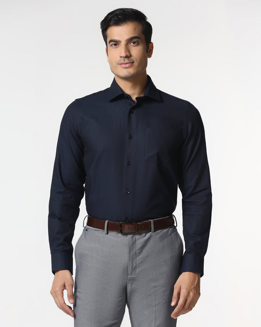 Navy Textured Shirt - Robin