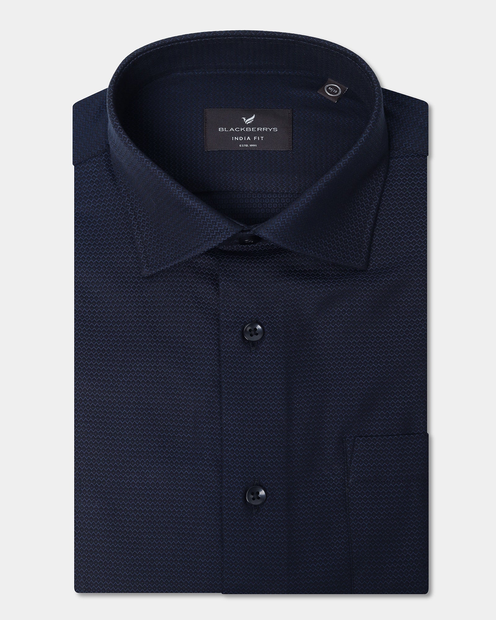Navy Textured Shirt - Robin