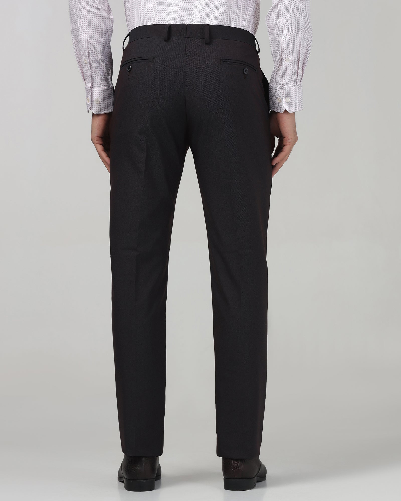 Navy Textured Trouser - Bran