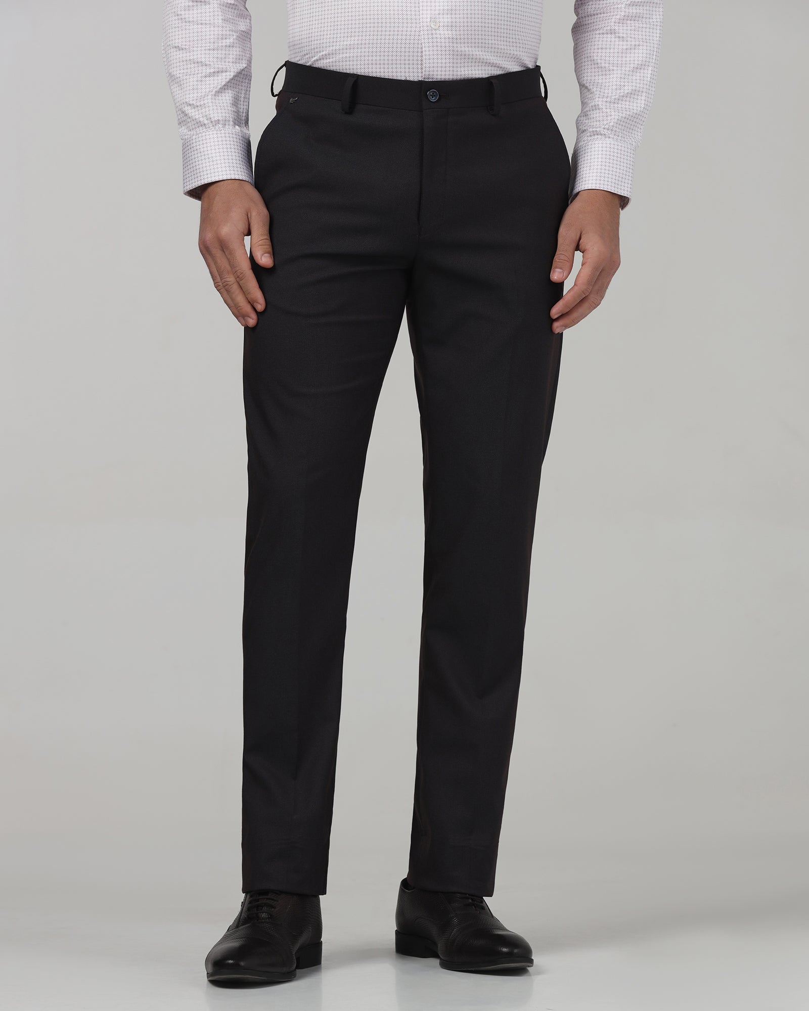 Navy Textured Trouser - Bran