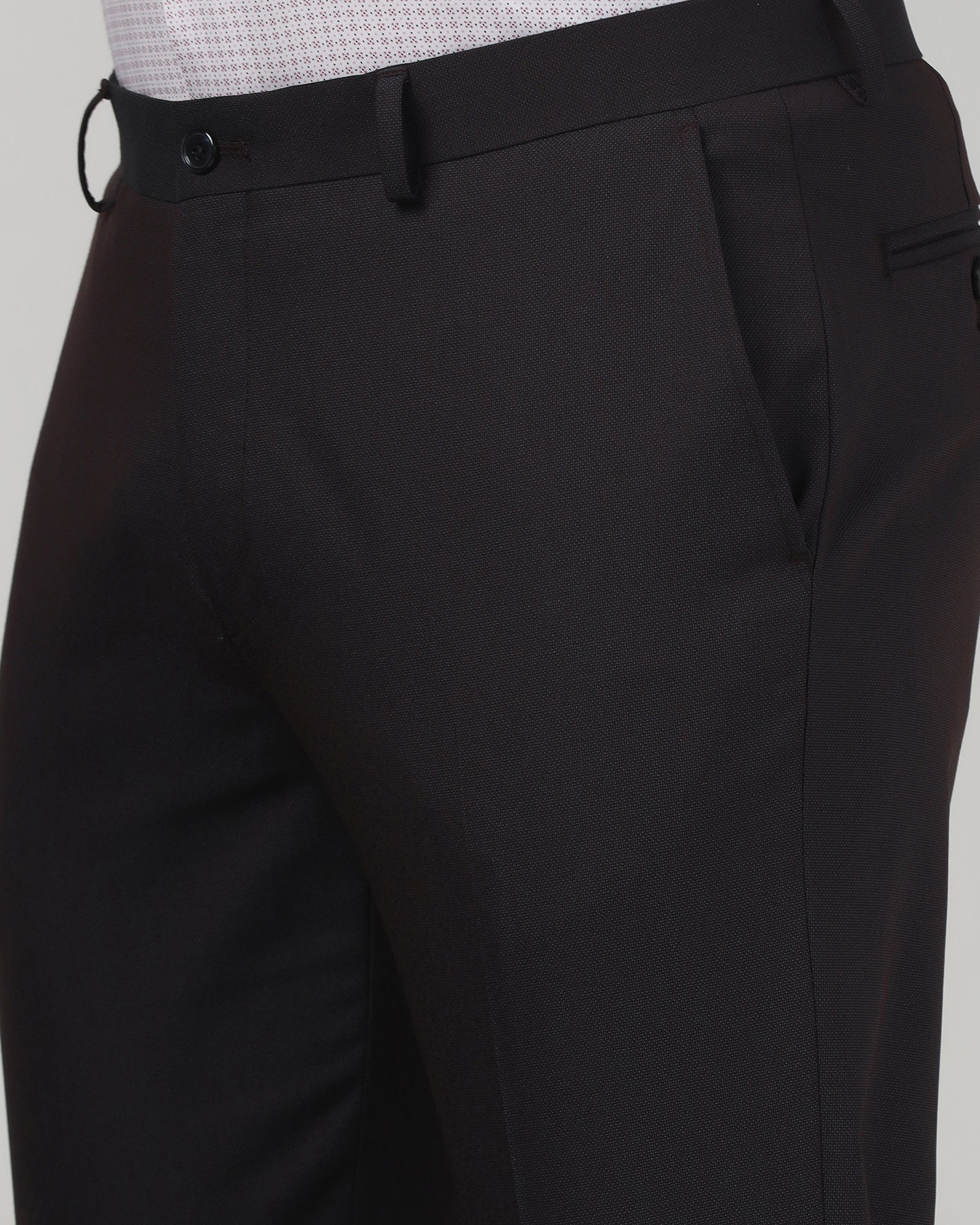 Navy Textured Trouser - Bran