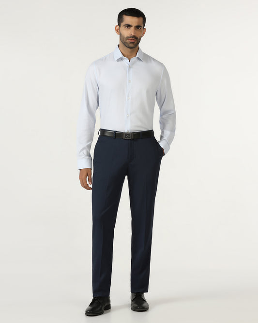Navy Textured Trouser - Chivas