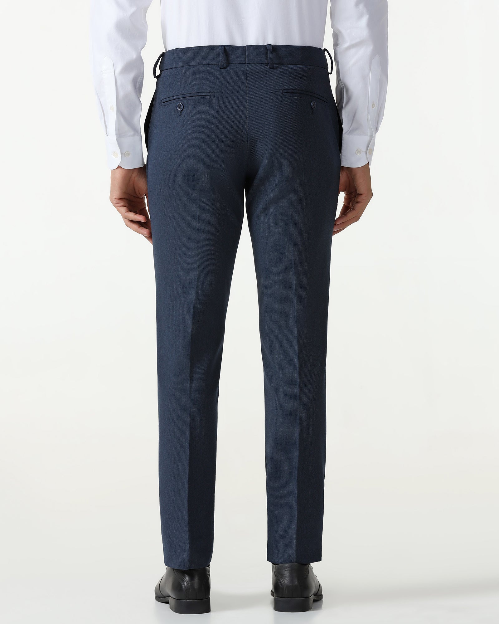 Navy Textured Trouser - Chivas