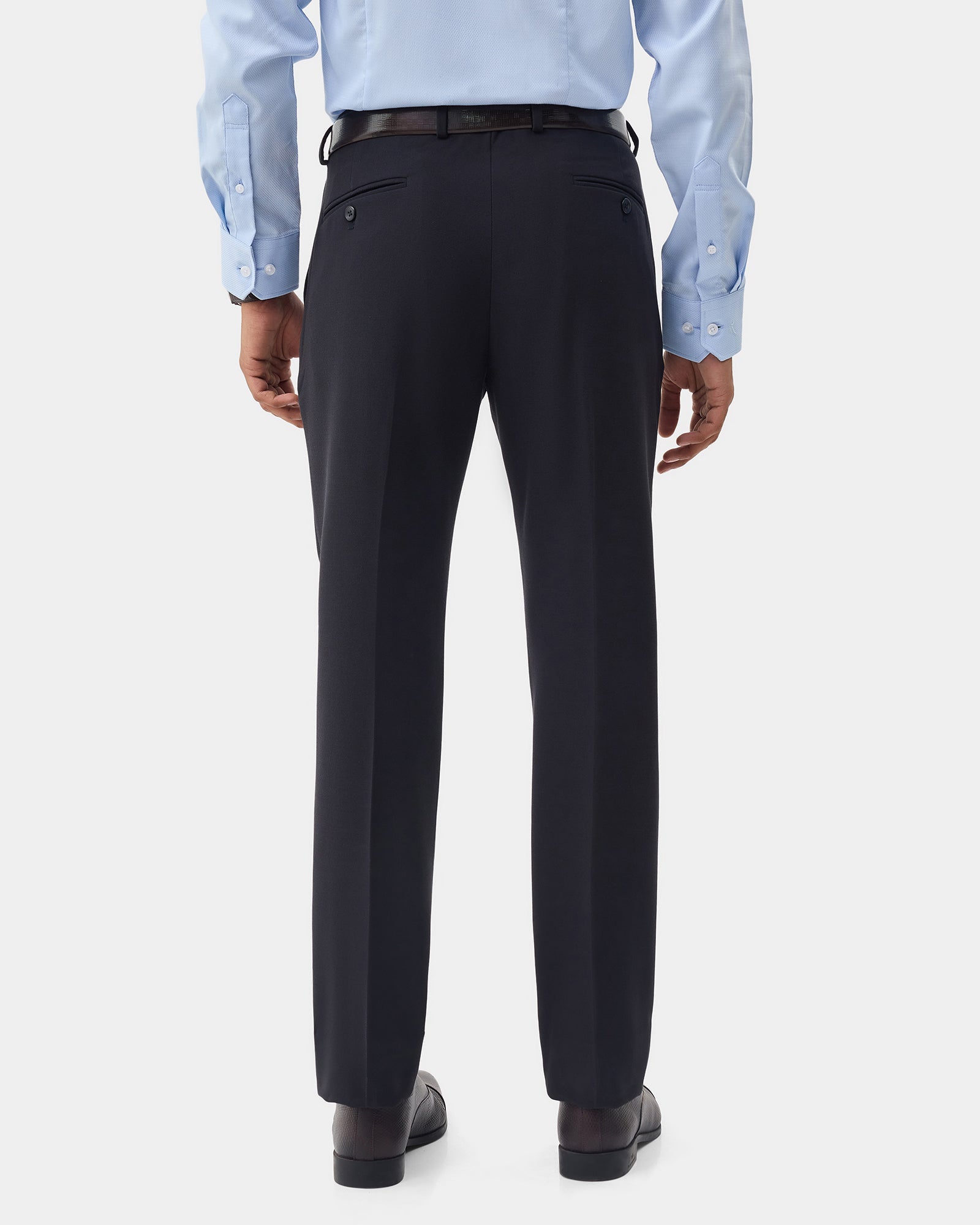Navy Textured Trouser - Jona