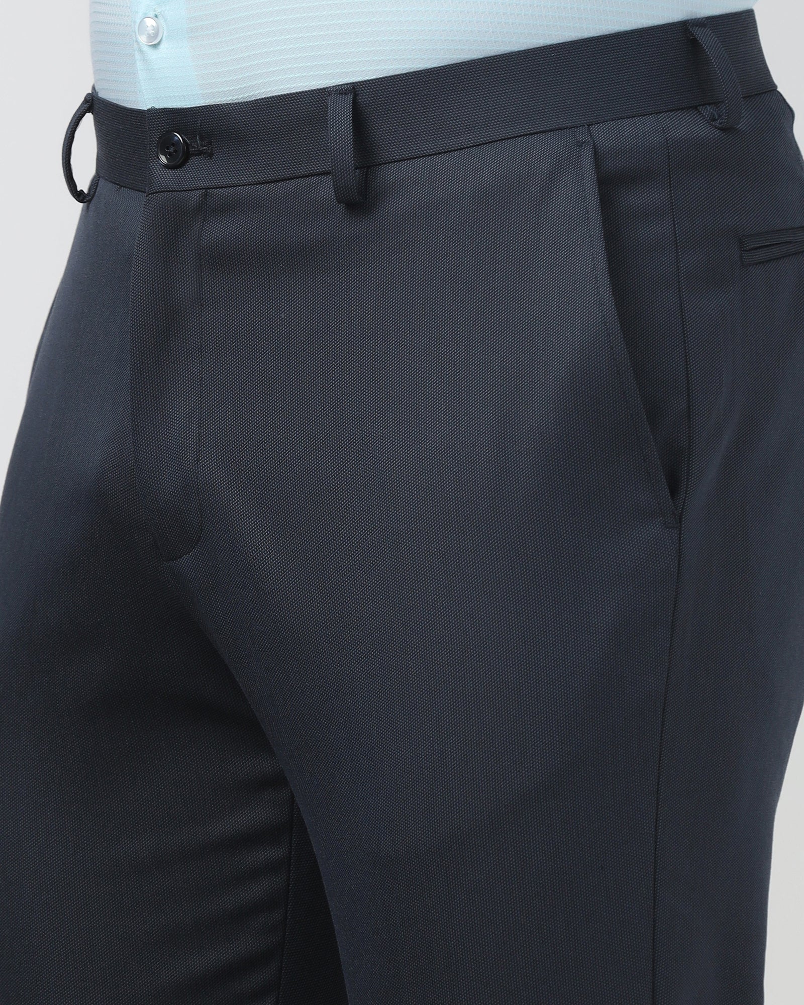 Navy Textured Trouser - Kylian